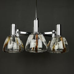 Mid-century murano glass chandelier by Targetti Sankey Italy 1980s