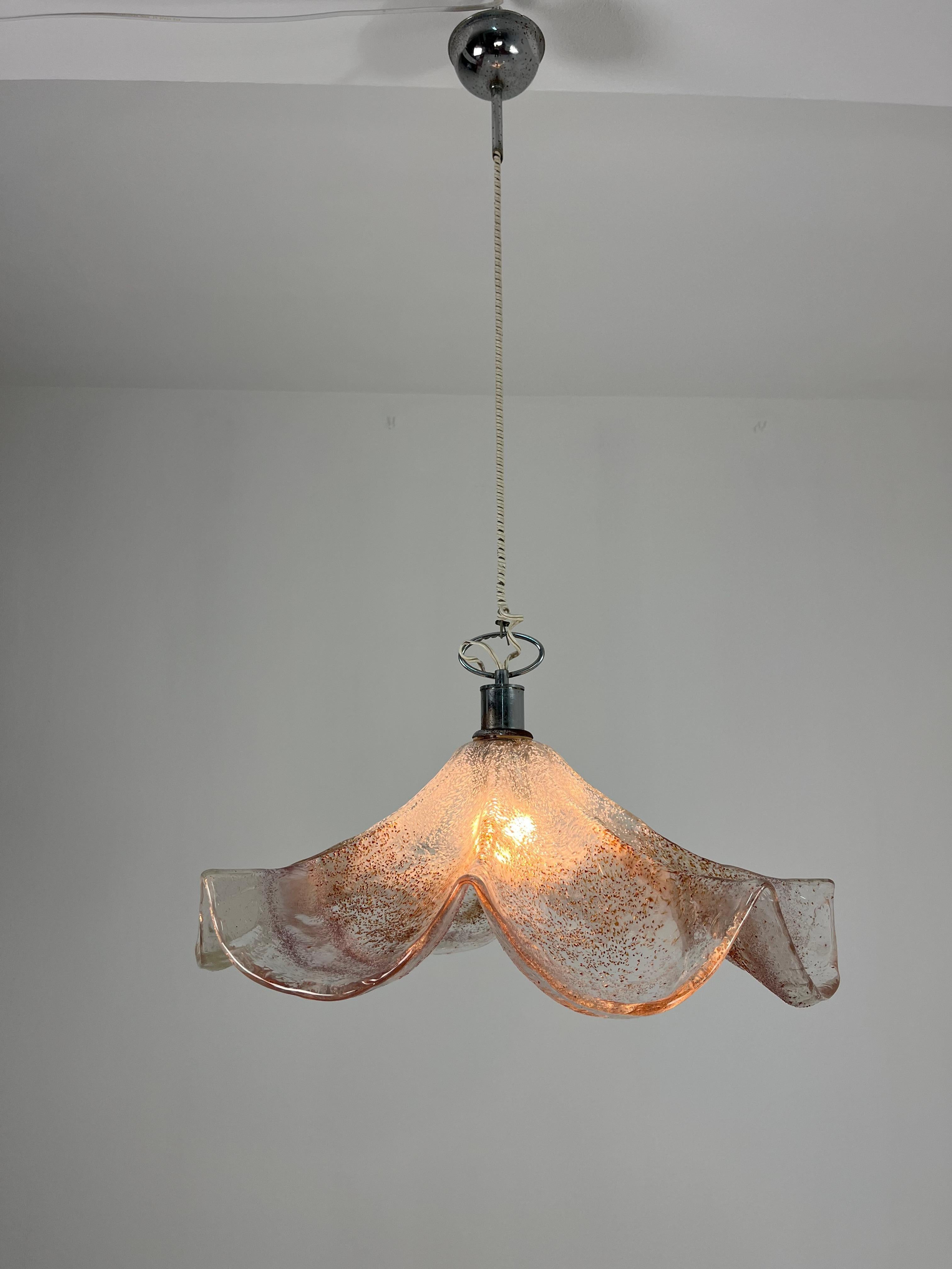 Mid-century Murano Glass Chandelier Diameter cm 60, 1960s For Sale 4