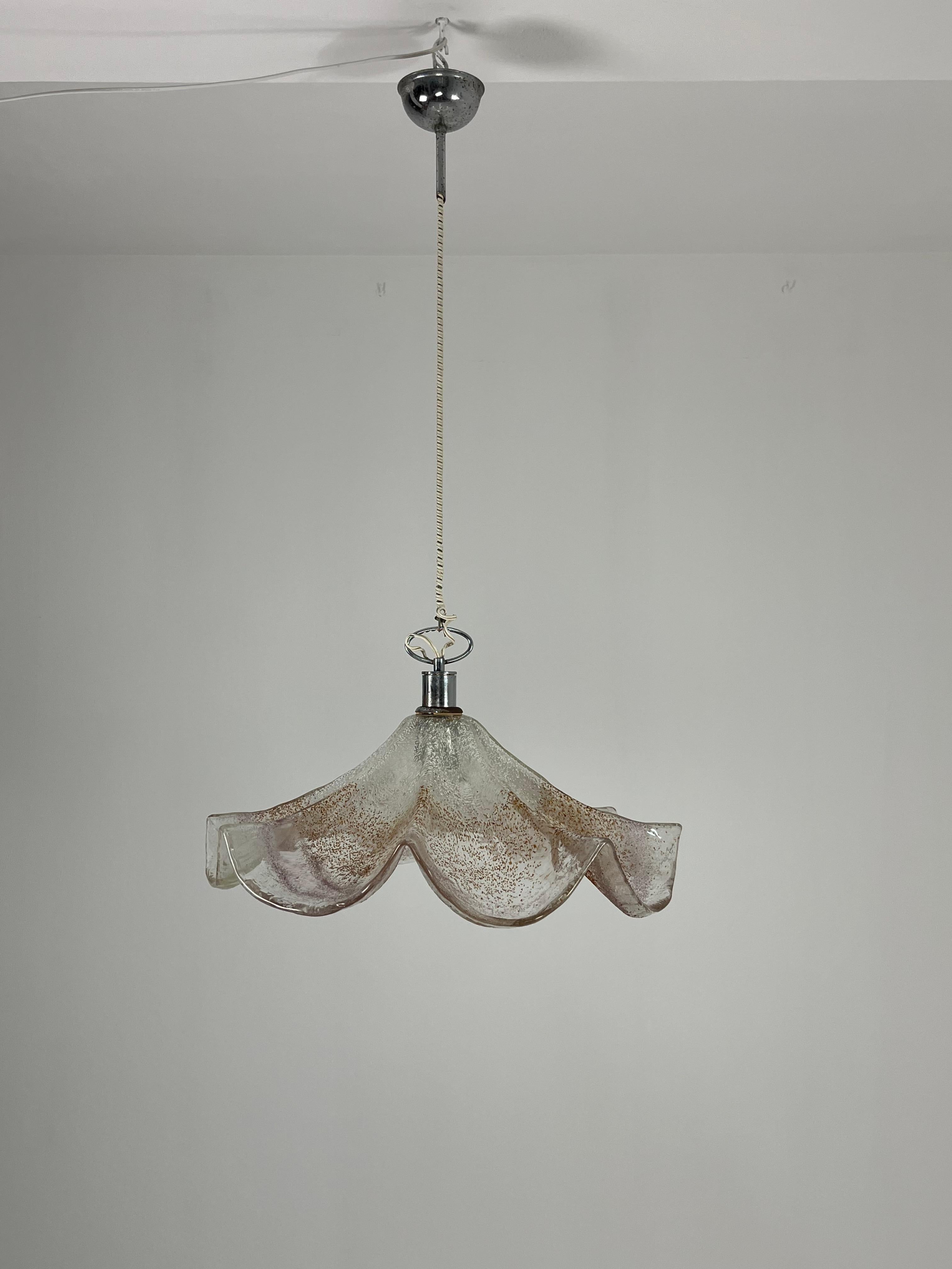 Italian Mid-century Murano Glass Chandelier Diameter cm 60, 1960s For Sale