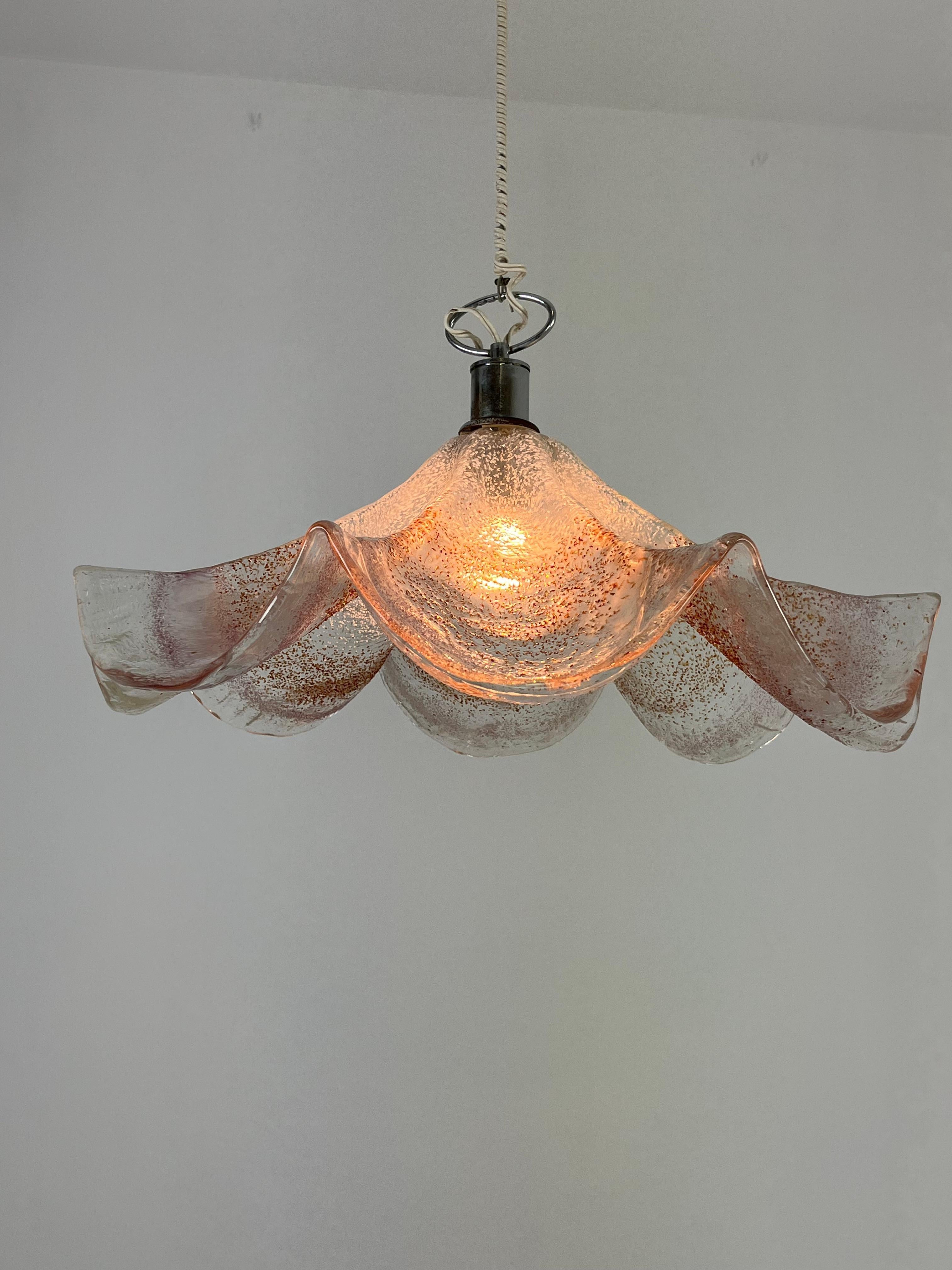 Mid-century Murano Glass Chandelier Diameter cm 60, 1960s In Good Condition For Sale In Palermo, IT