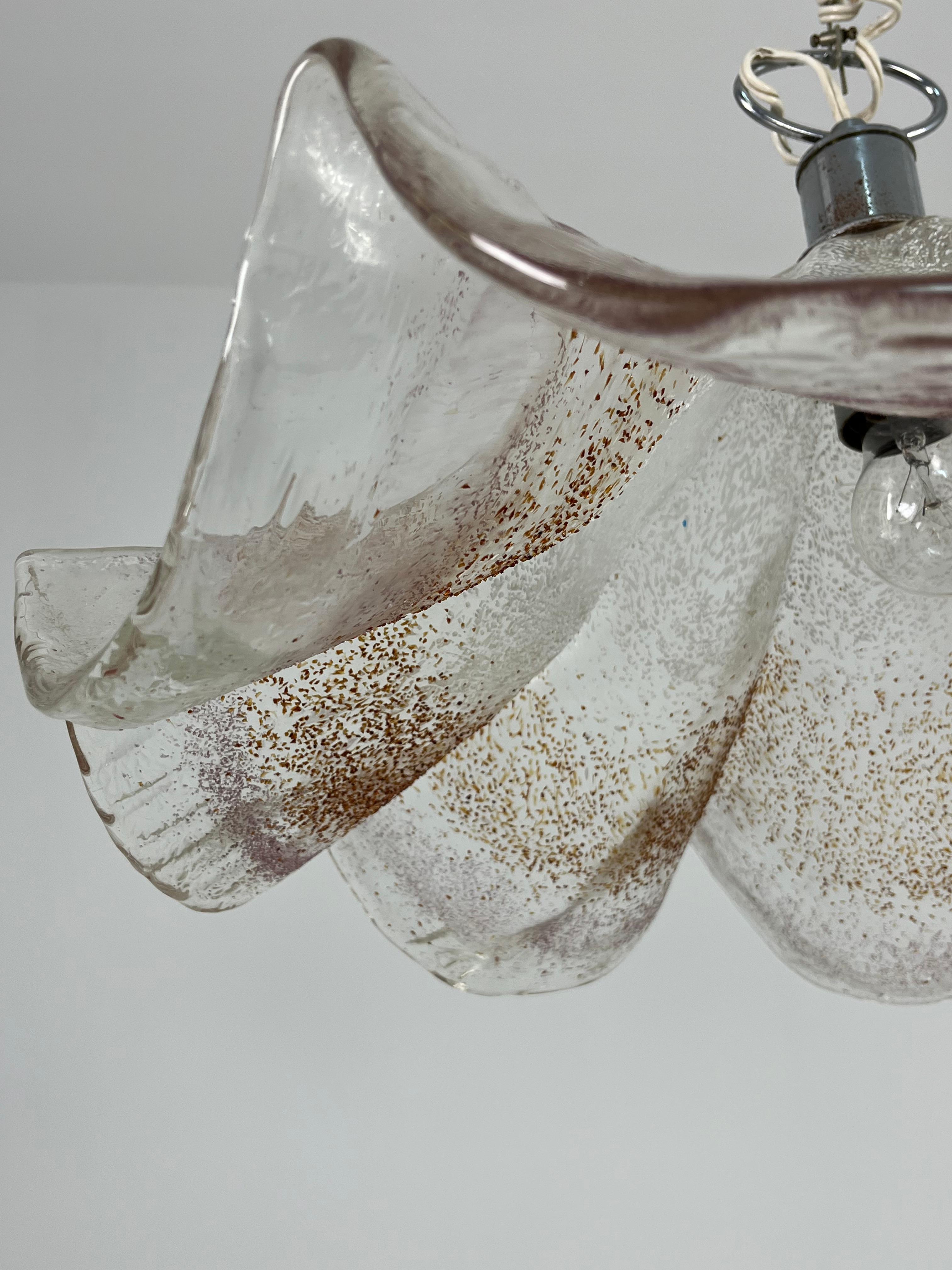 Metal Mid-century Murano Glass Chandelier Diameter cm 60, 1960s For Sale