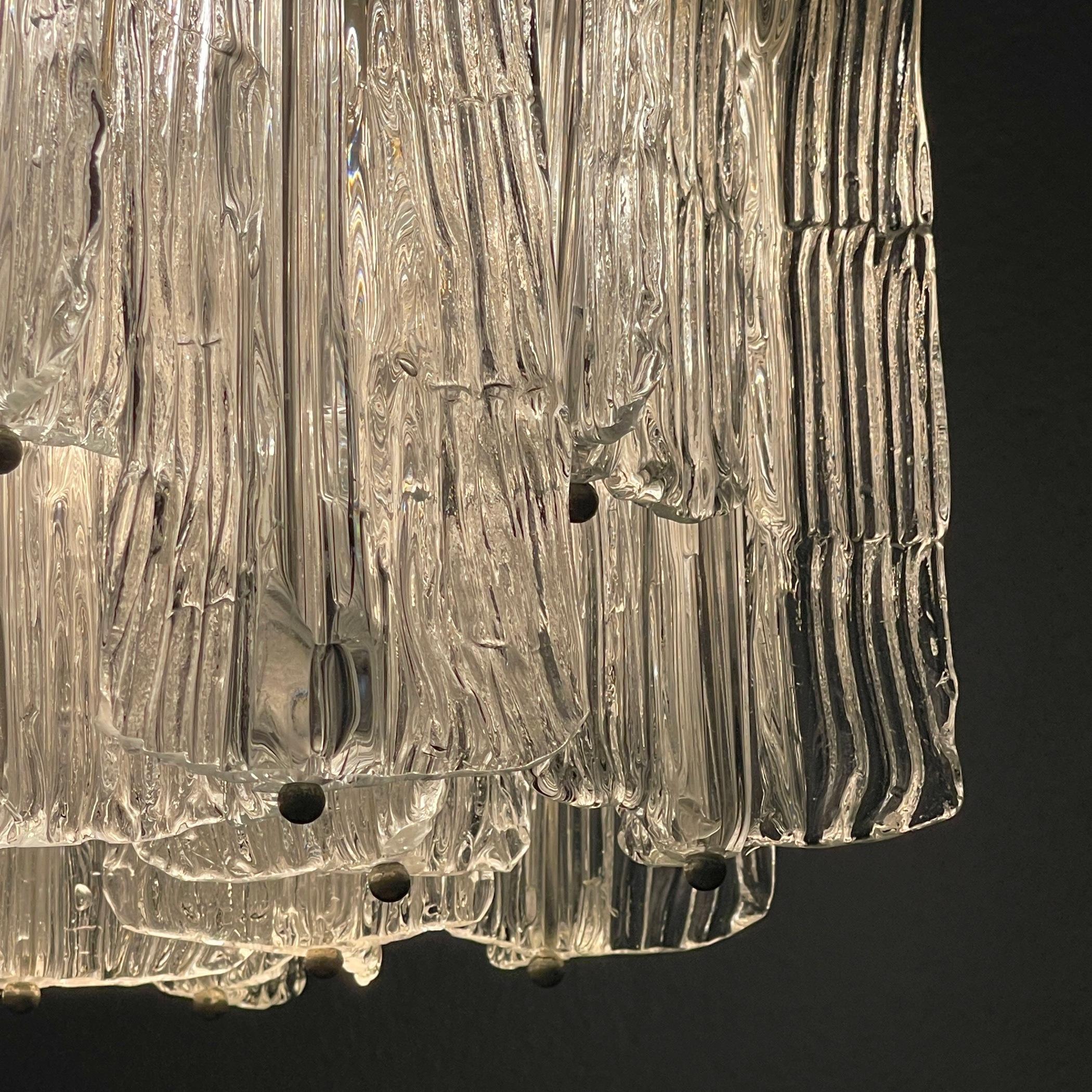 Mid-century murano glass chandelier Eliche by Venini Italy 1960s  For Sale 4