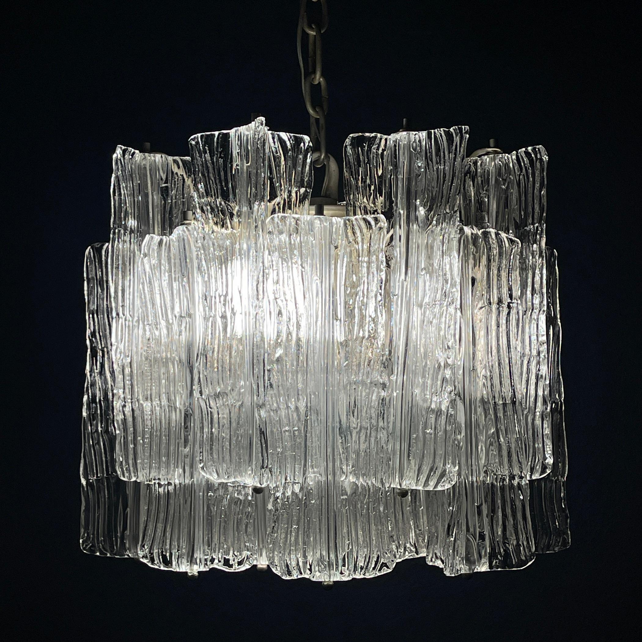 Mid-century murano glass chandelier Eliche by Venini Italy 1960s  For Sale 1