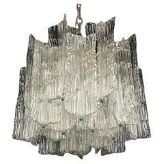 Mid-century murano glass chandelier Eliche by Venini Italy 1960s