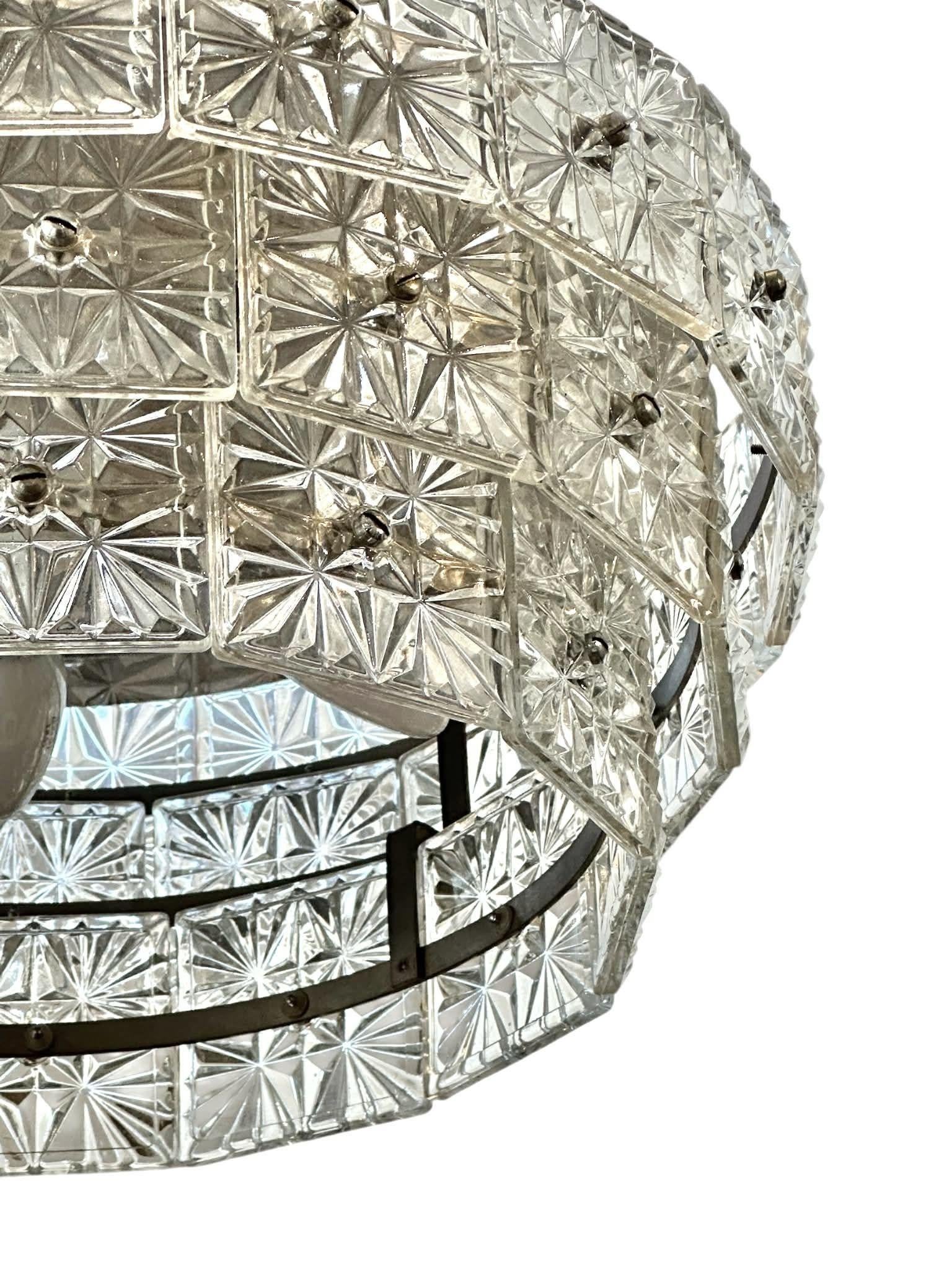 Space Age Lampadario in vetro italiano della metà del secolo scorso in vendita