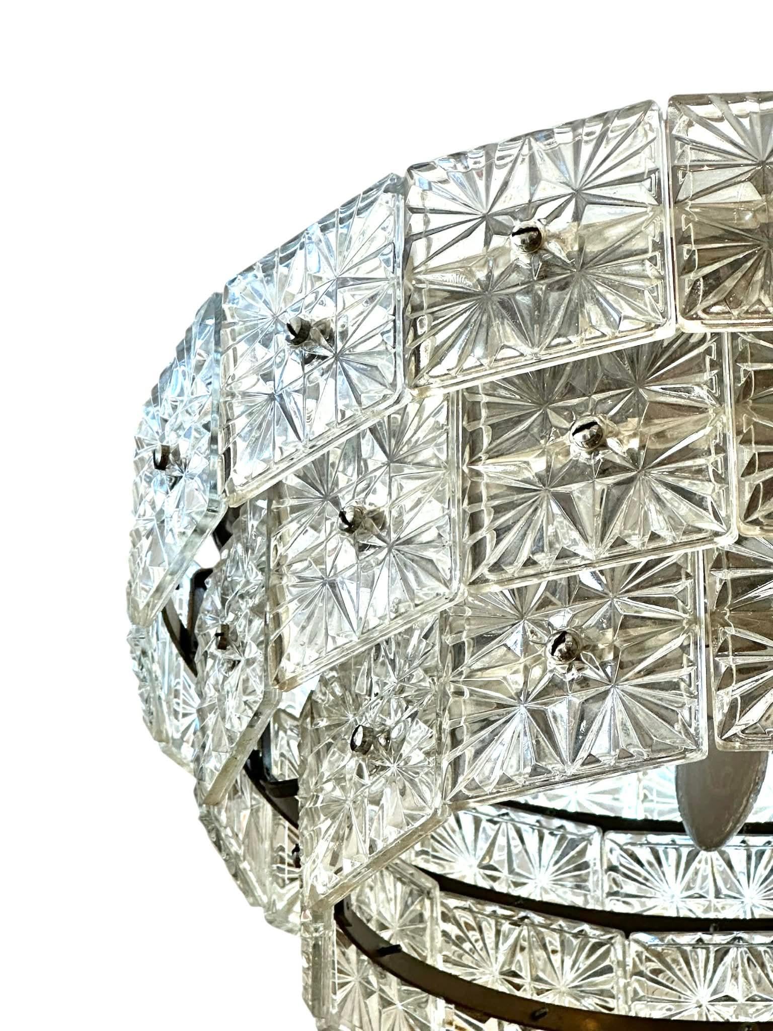 Italiano Lampadario in vetro italiano della metà del secolo scorso in vendita