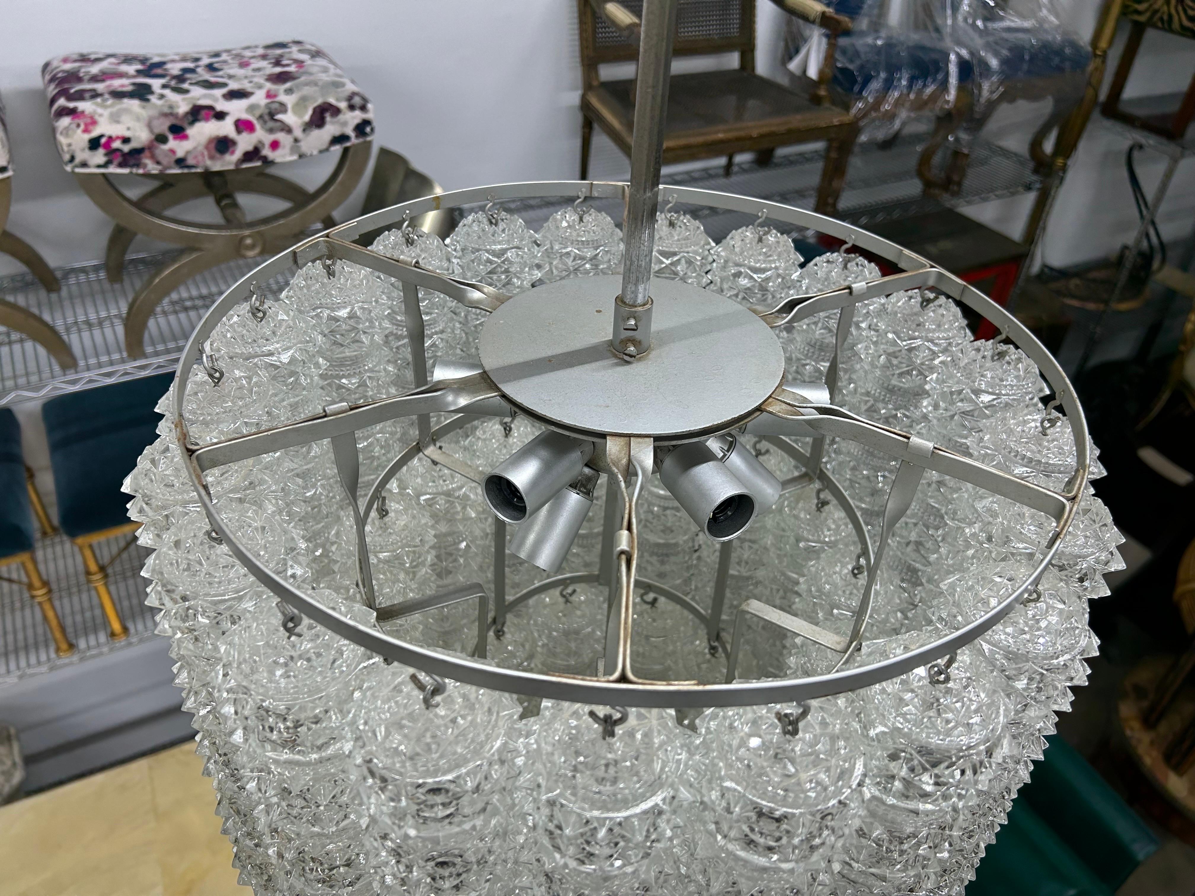 Lampadario in vetro di Murano del metà del secolo scorso In condizioni buone in vendita a Houston, TX