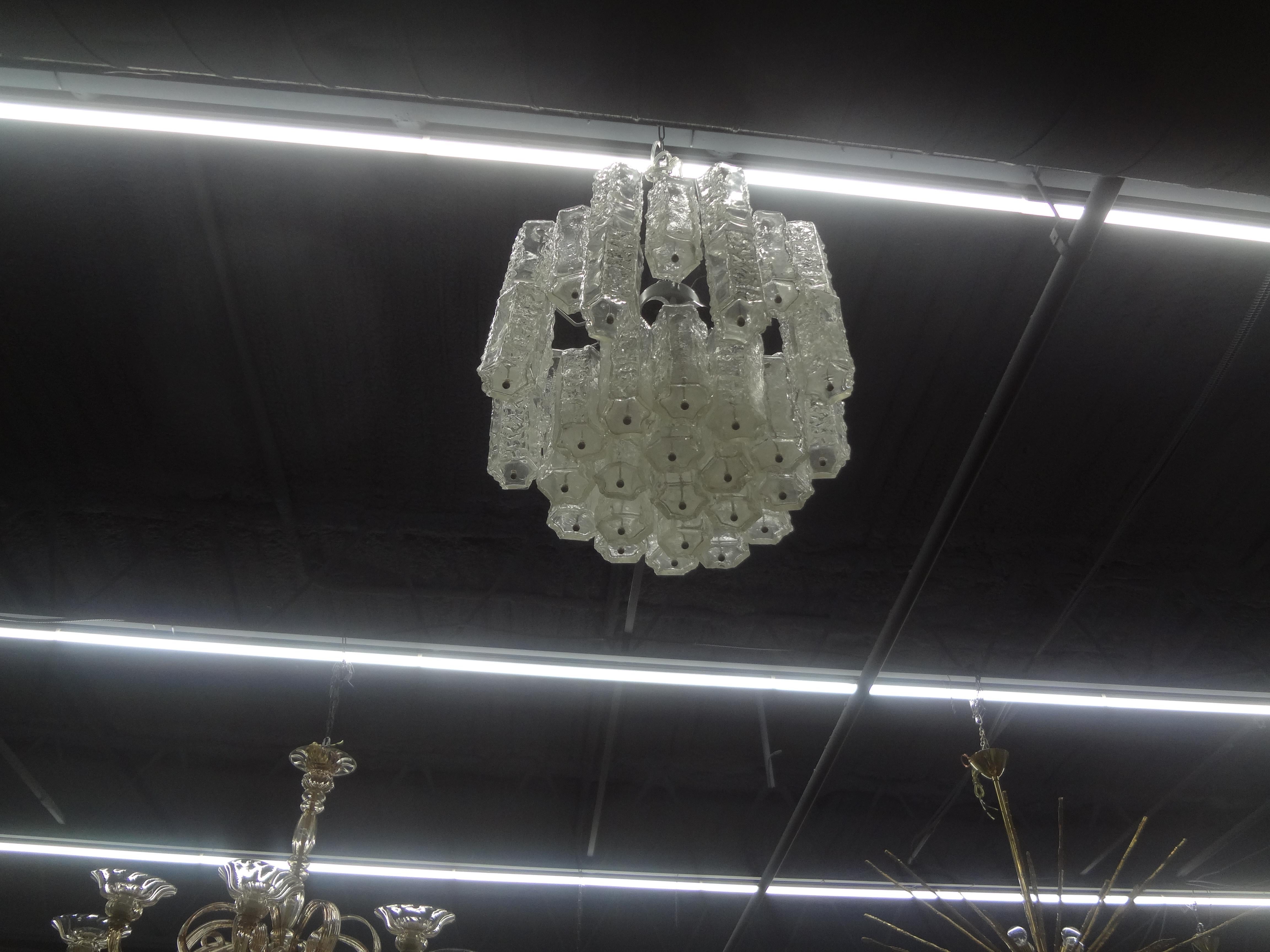 Mid-20th Century Midcentury Murano Glass Chandelier For Sale