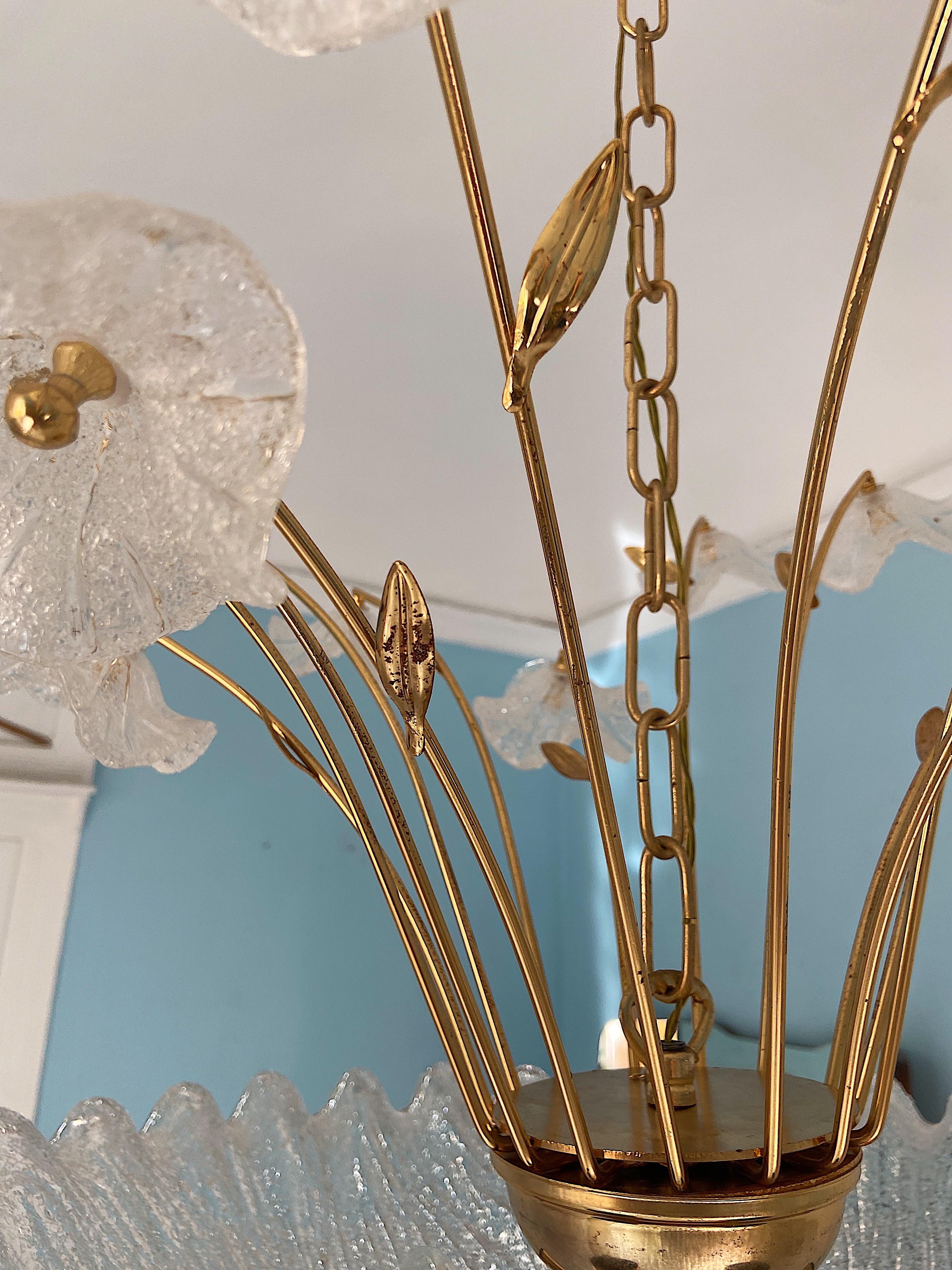 20th Century Mid-Century Murano Glass Chandelier, Italy 1980  For Sale