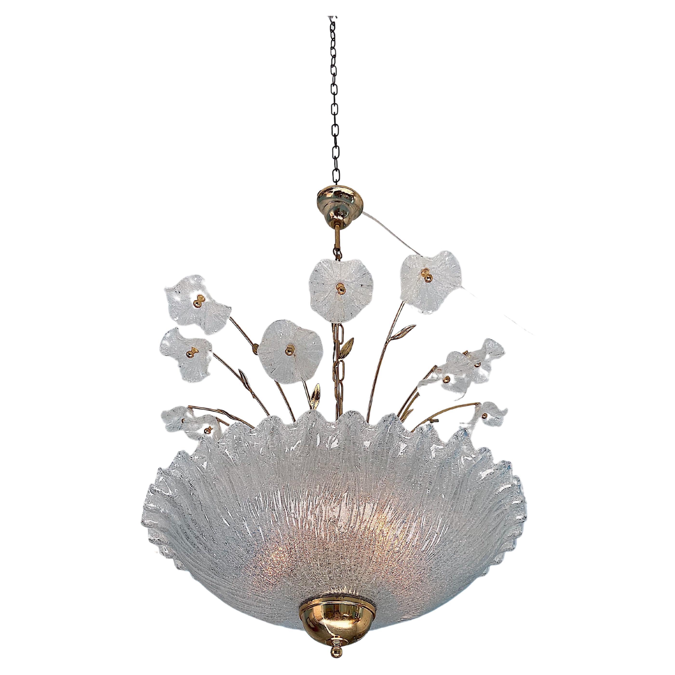 Mid-Century Murano Glass Chandelier, Italy 1980  For Sale