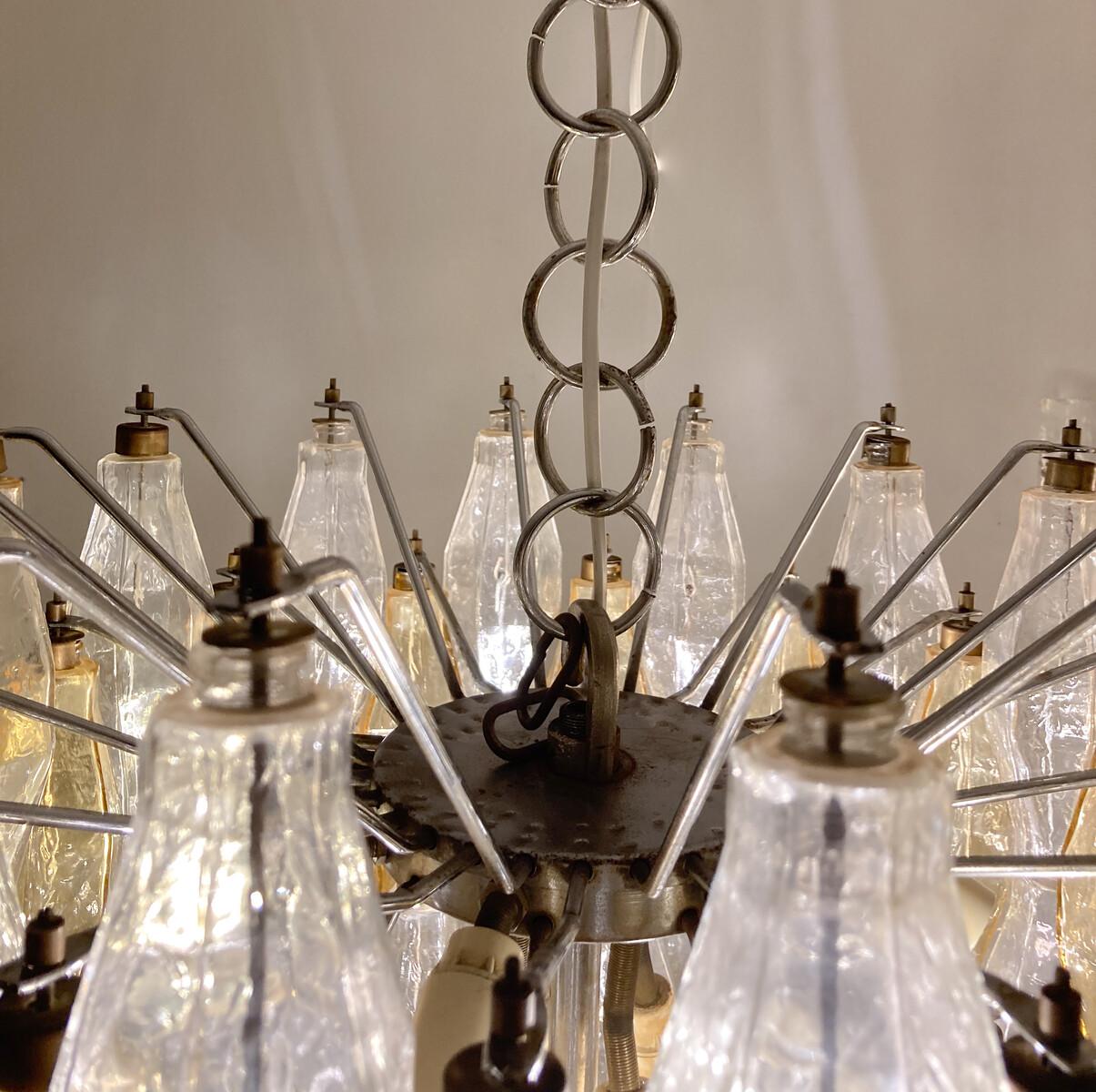 Mid-Century Murano Glass Chandelier 