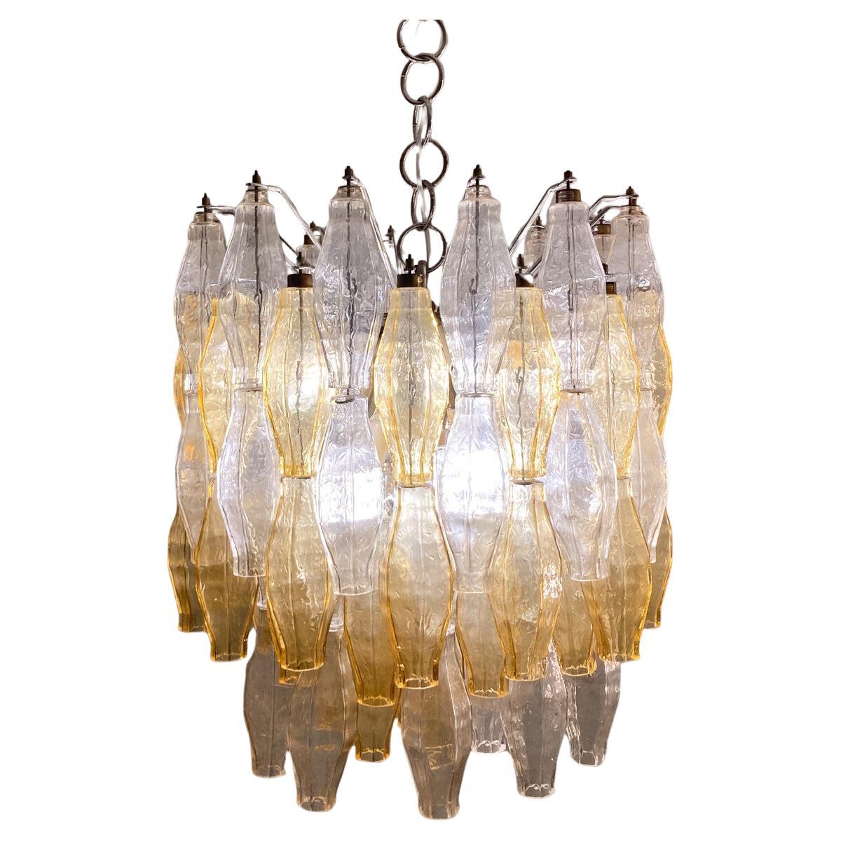 Mid-Century Murano Glass Chandelier "Polyhedr" by Carlo Scarpa for Venini, Italy For Sale