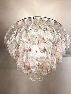 Mid-Century Murano Glass Chandelier "Polyhedr" in the style of Carlo Scarpa
