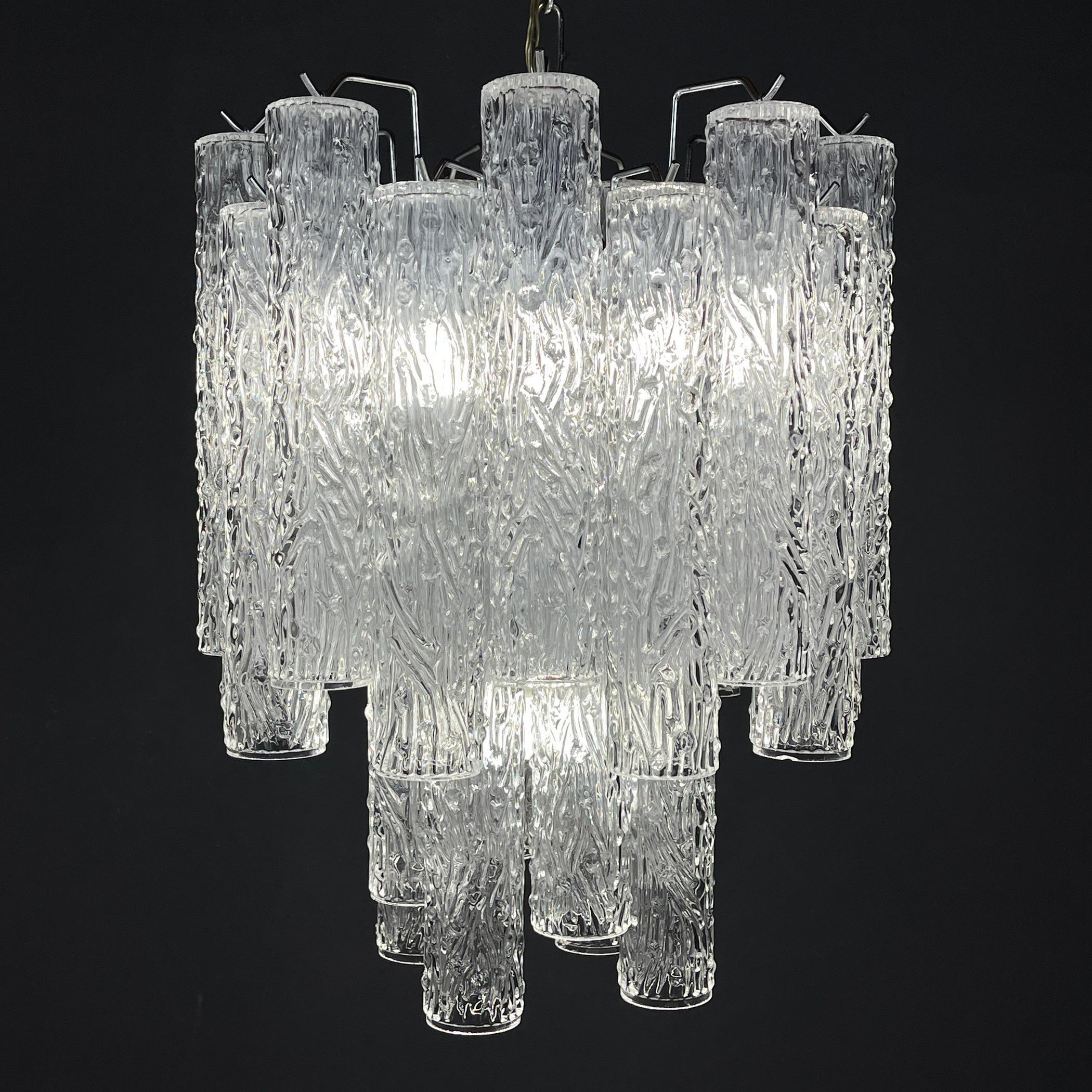 Midcentury Murano Glass Chandelier Tronchi by Toni Zuccheri for Venini Italy 19 For Sale 6