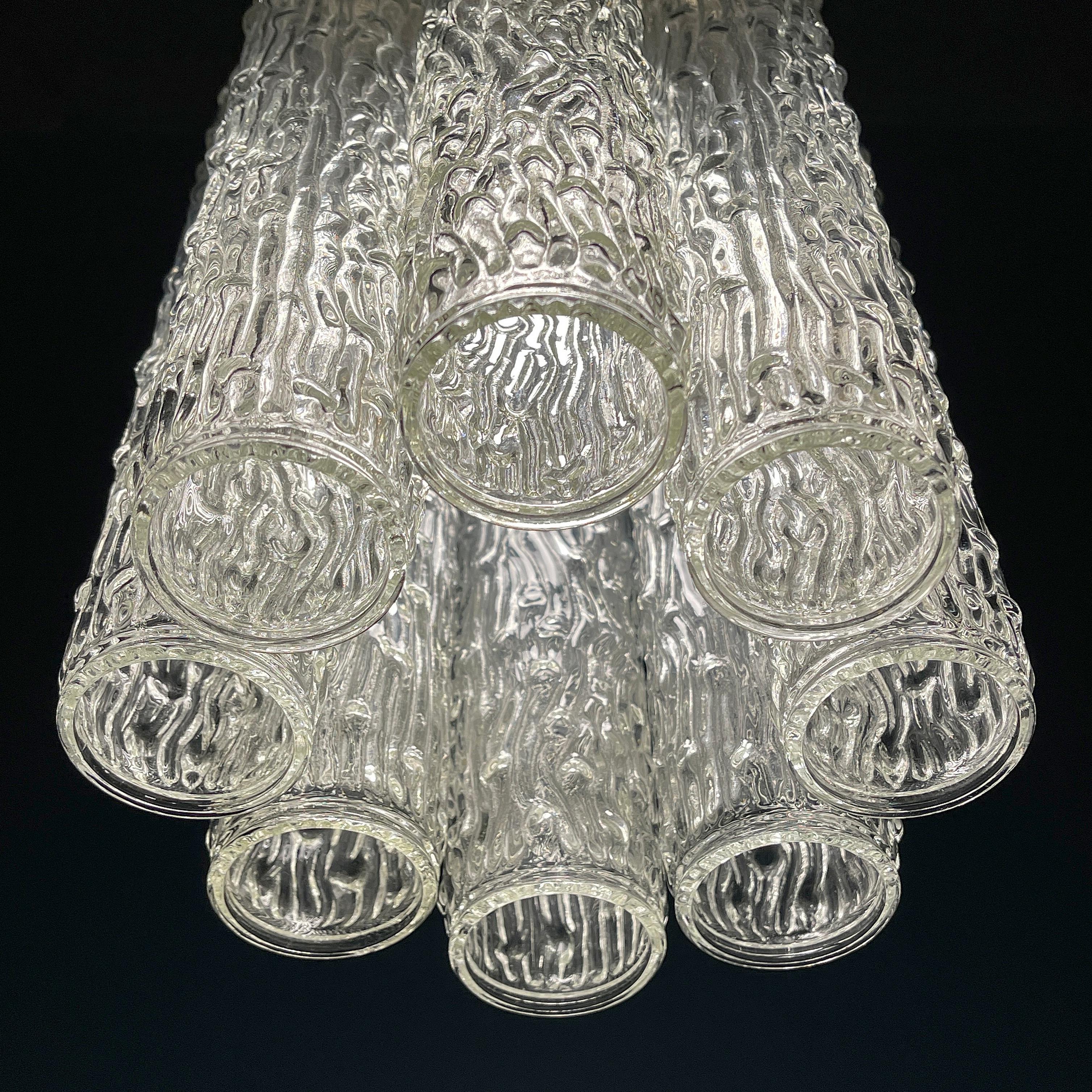 Mid-Century Modern Mid-Century Murano Glass Chandelier Tronchi by Toni Zuccheri for Venini Italy 19 For Sale