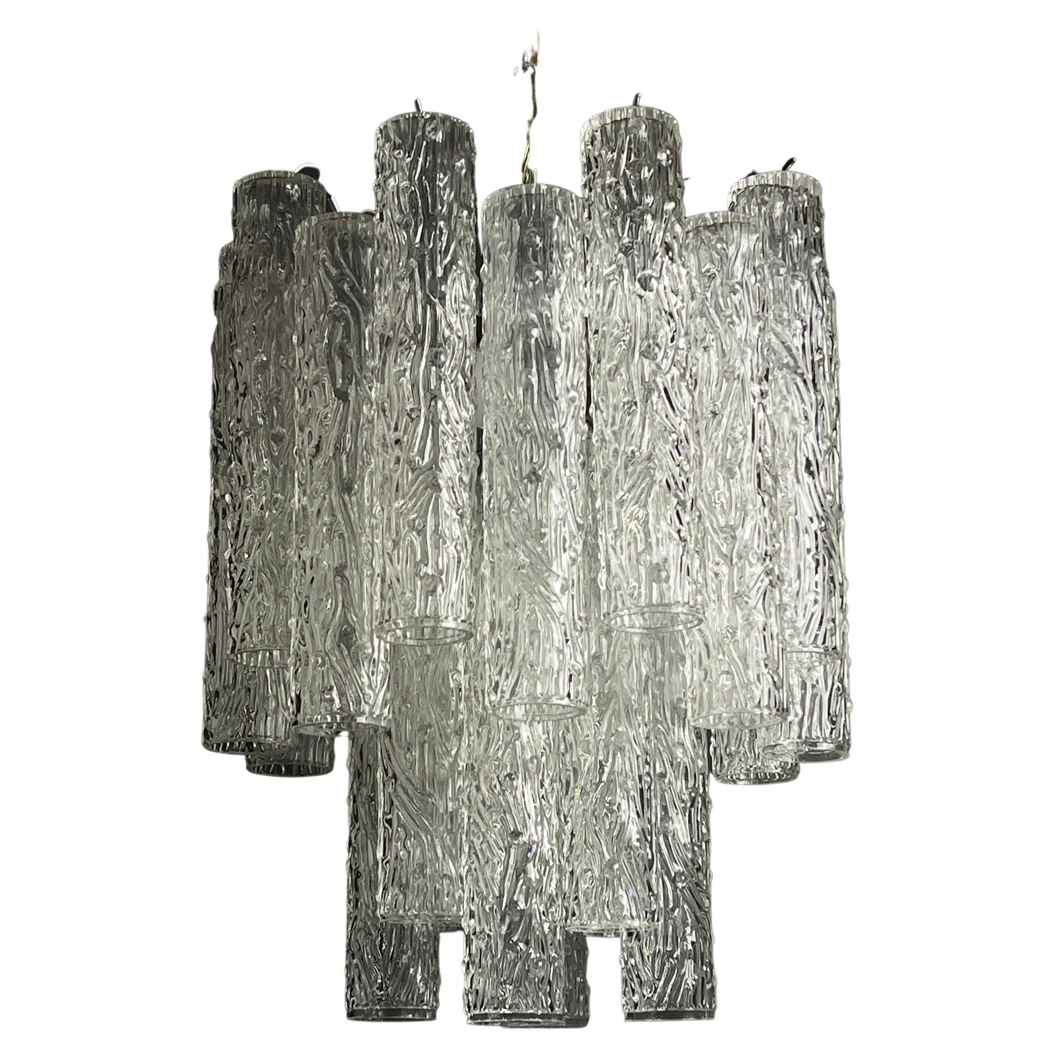 Midcentury Murano Glass Chandelier Tronchi by Toni Zuccheri for Venini Italy 19 For Sale