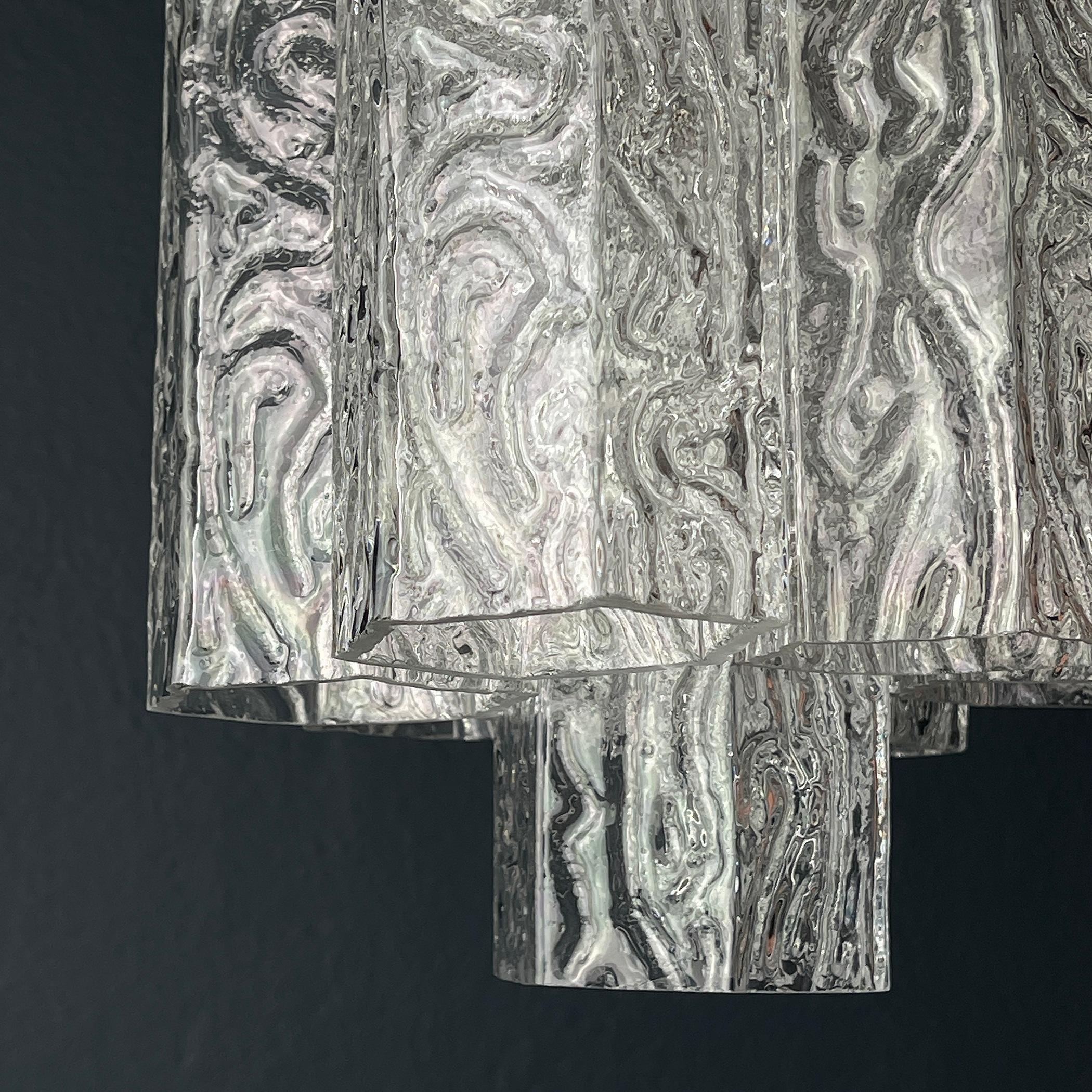 Mid-century murano glass chandelier Tronchi by Venini Italy 1960s 4