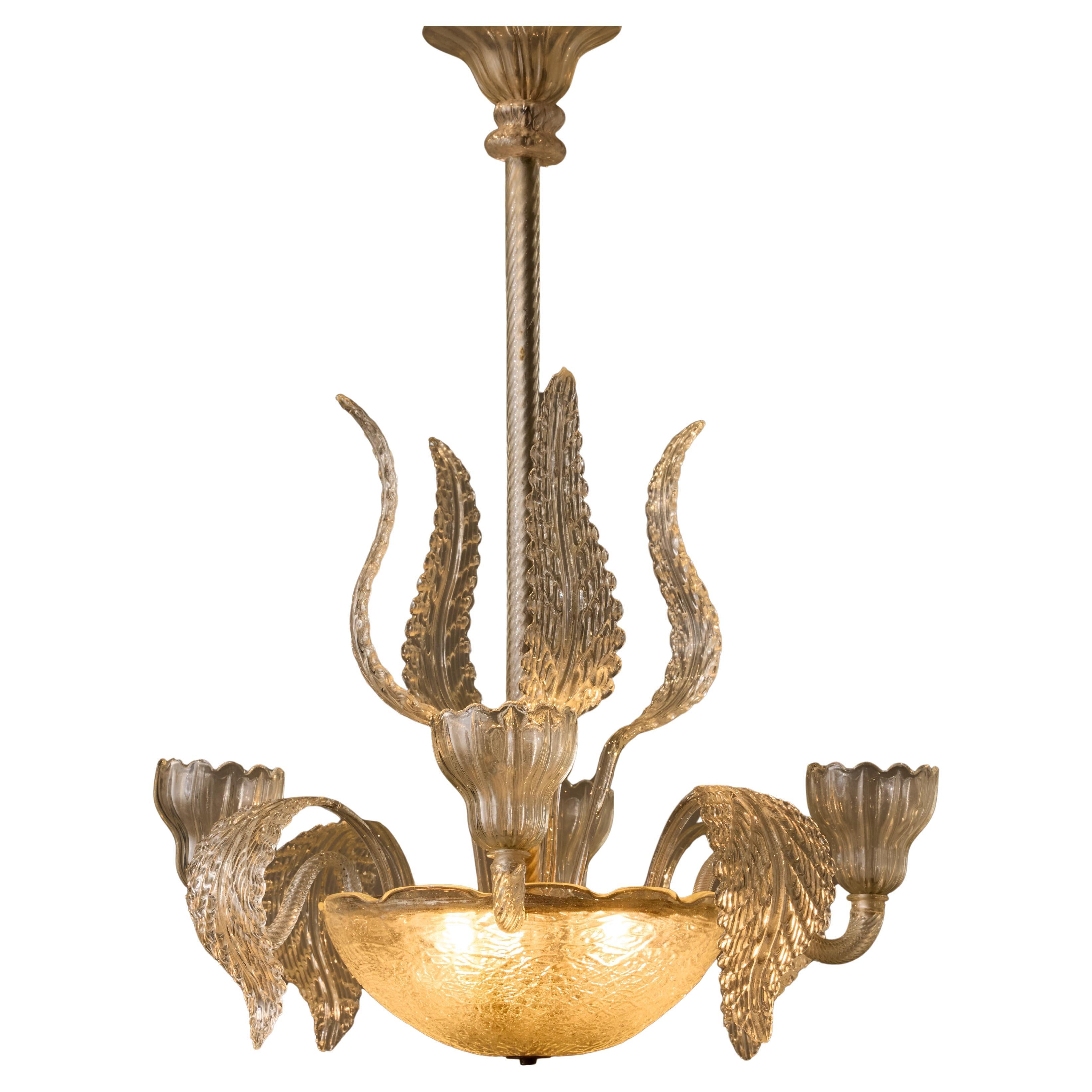 Mid Century Murano Glass Classic Shaped Chandelier