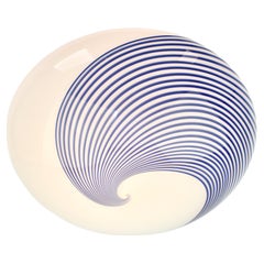 Mid Century Murano Glass Cobalt Blue Swirl Flush Mount
