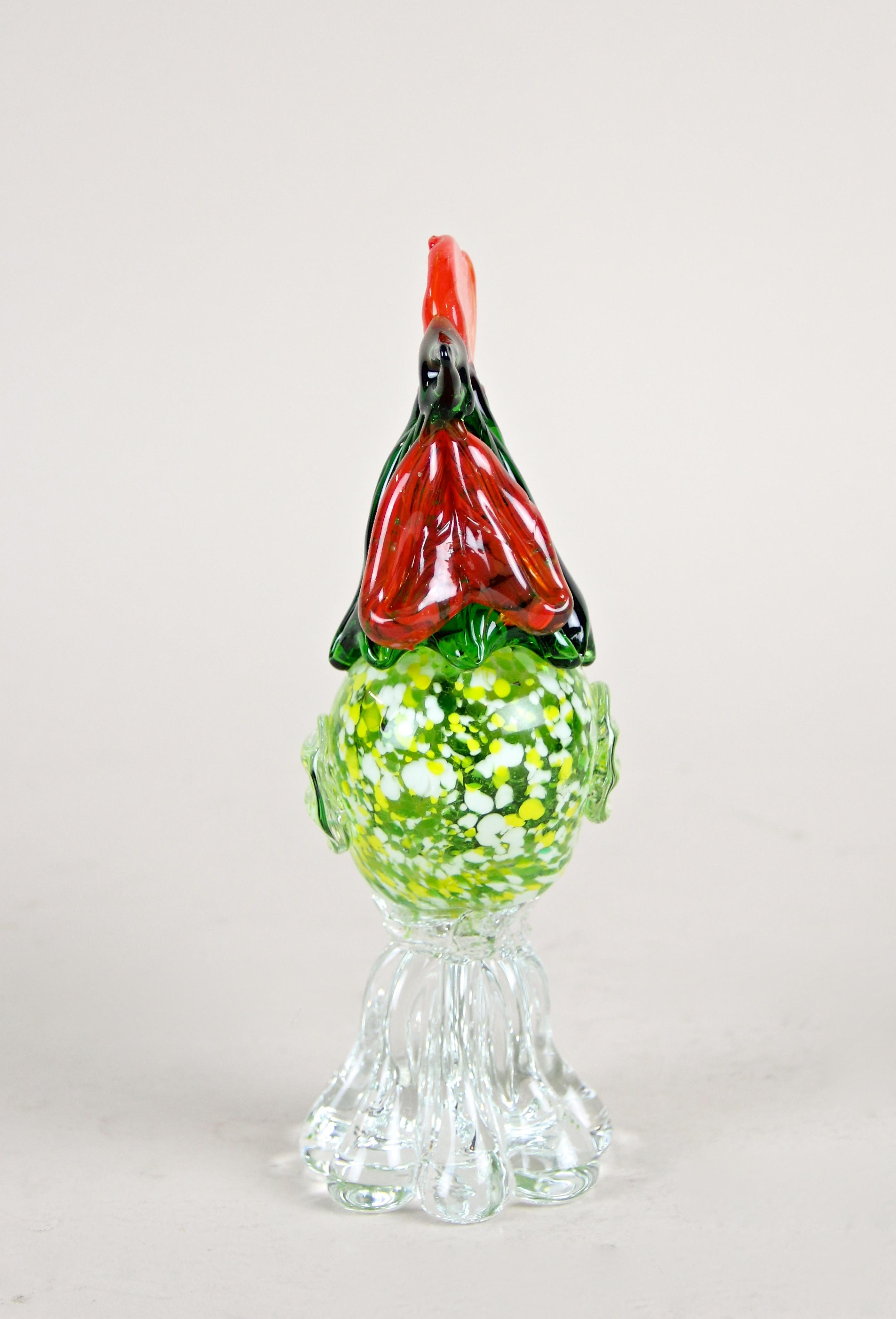20th Century Midcentury Murano Glass Cock, Italy, circa 1950 For Sale