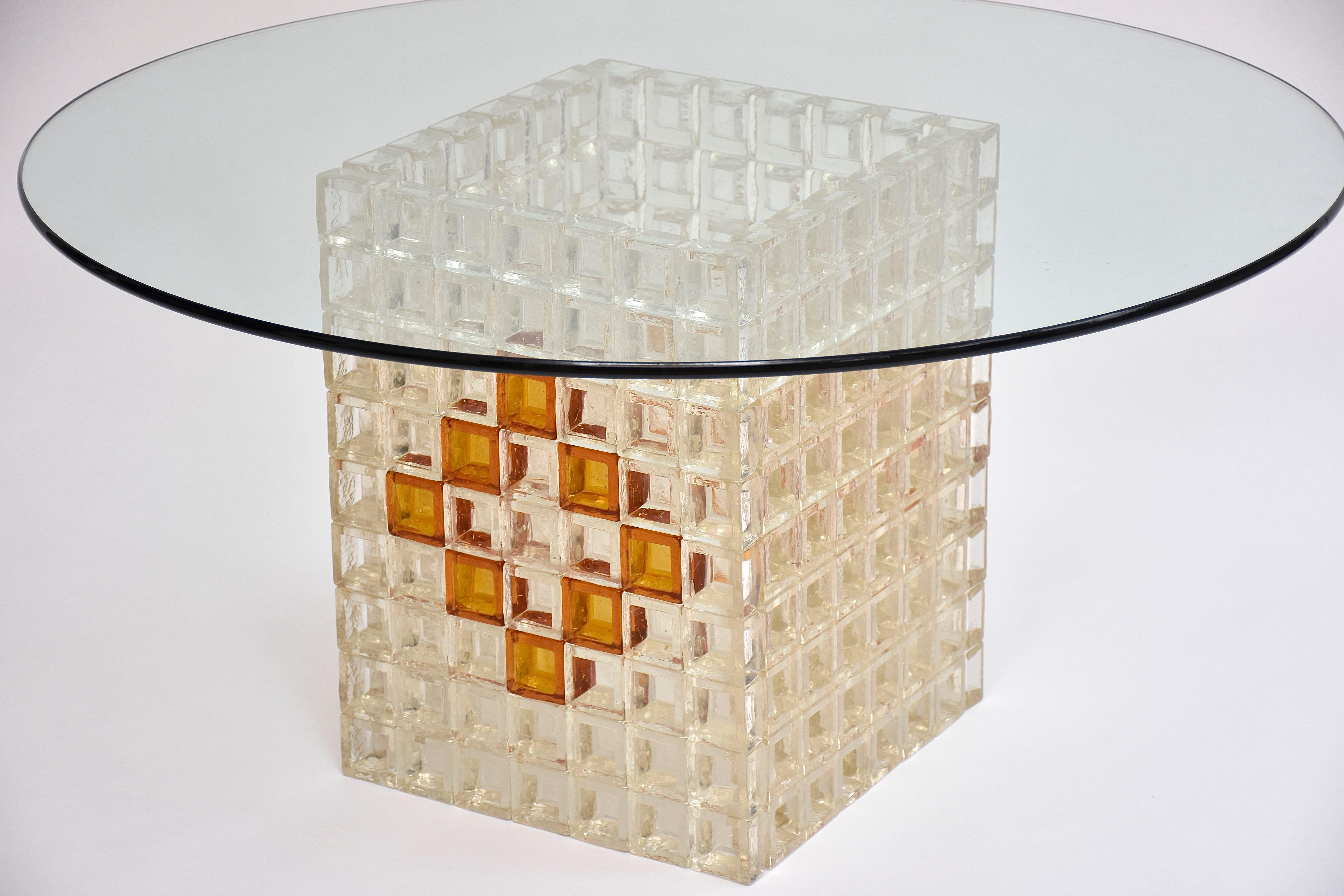 20ième siècle Table basse en verre de Murano du milieu du siècle dernier par Albano Poli pour Poliarte en vente
