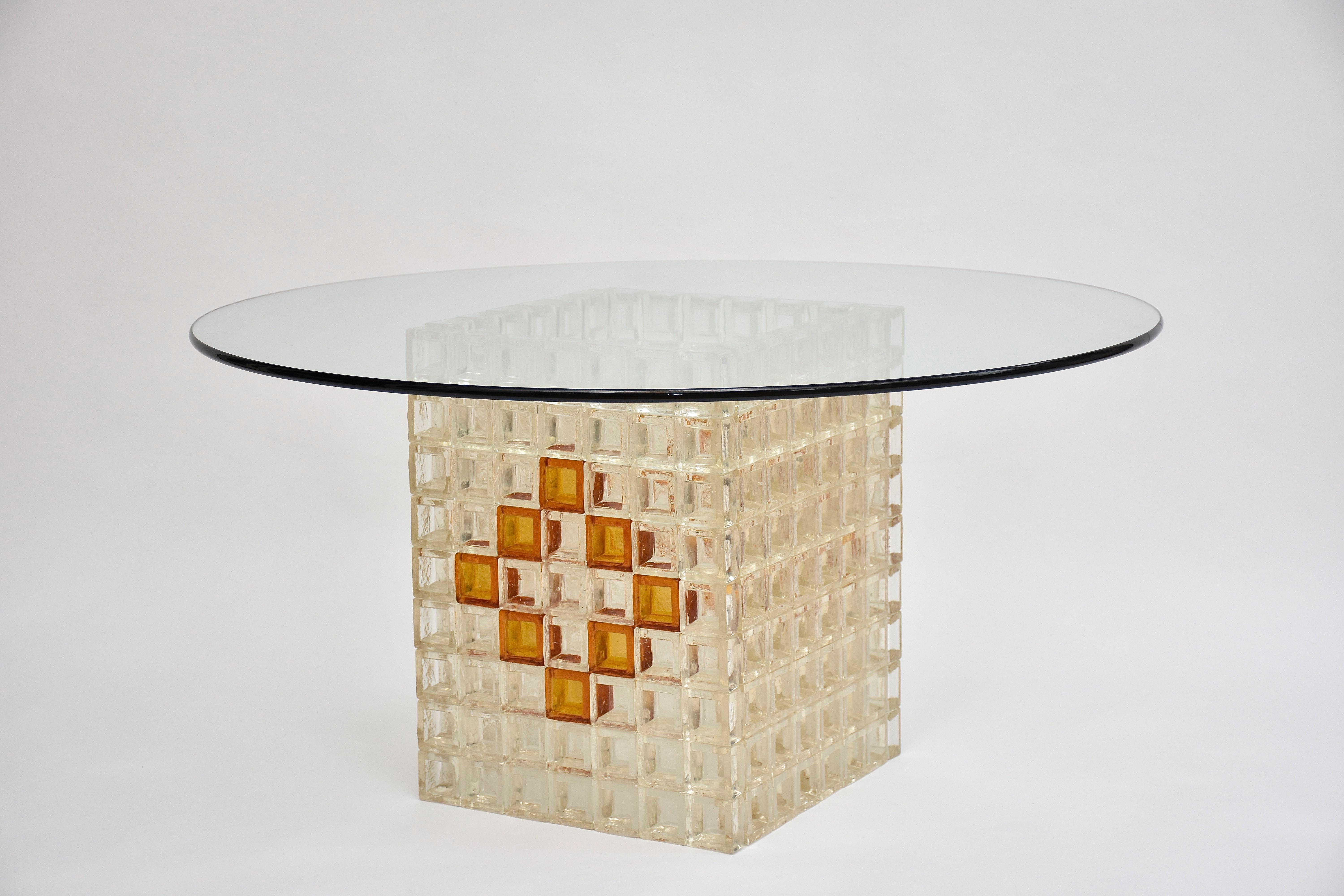 Mid-century Murano glass coffee table by Albano Poli for Poliarte For Sale 1