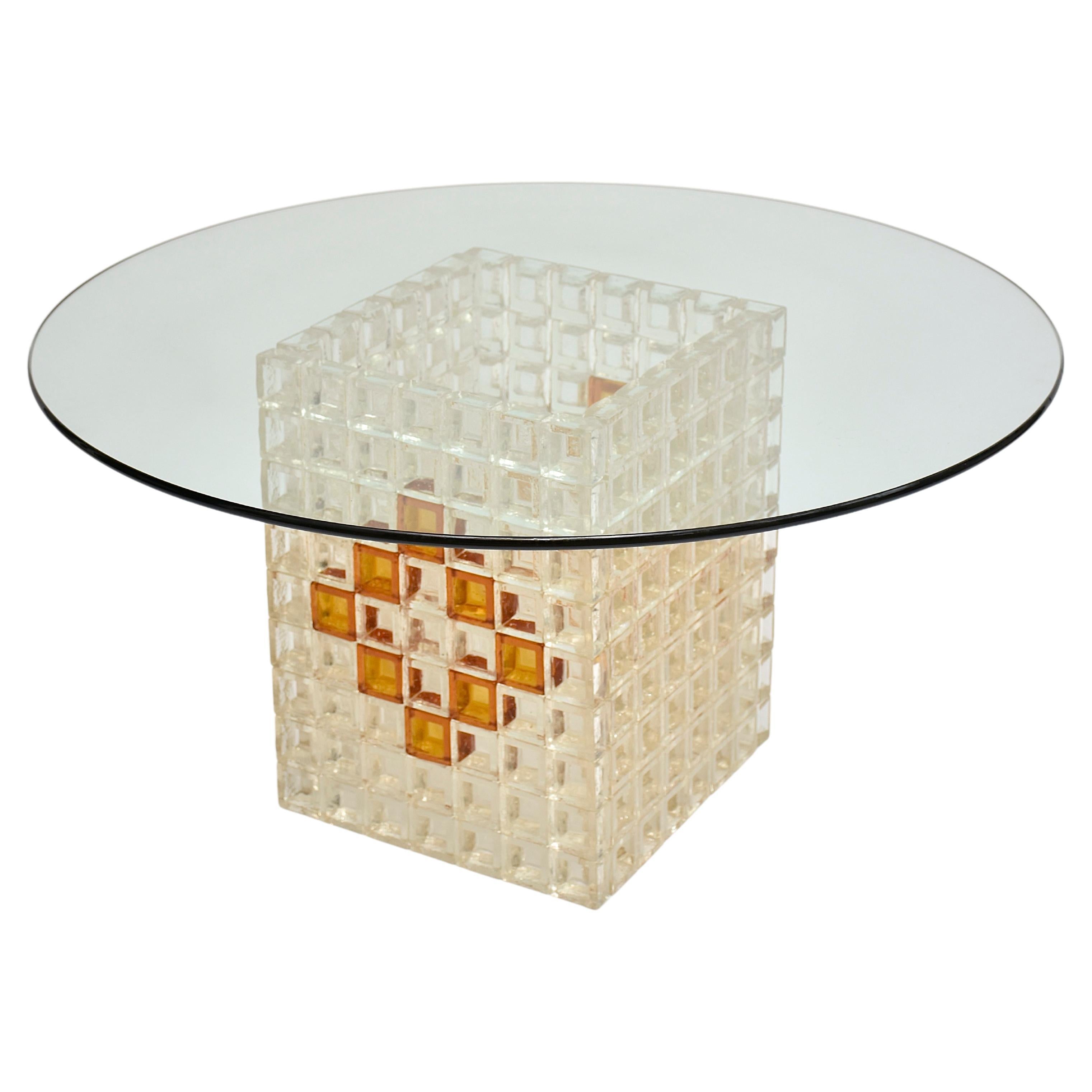 Mid-century Murano glass coffee table by Albano Poli for Poliarte For Sale