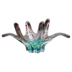 Mid Century Murano Glass Colorful Centerpiece with Six Wings