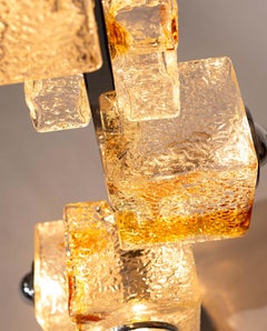 Mid-Century Murano Glass Cube Floor Lamp, Toni Zuccheri, VeArt, Italy 1970s