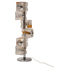 Mid-Century Murano Glass Cube Floor Lamp, Toni Zuccheri, VeArt, Italy 1970s