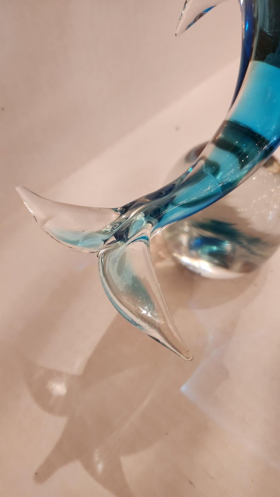 Scultura di delfino in vetro di Murano del metà del secolo scorso In condizioni buone in vendita a Dallas, TX