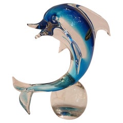 Mid-Century Murano Glass Dolphin Sculpture