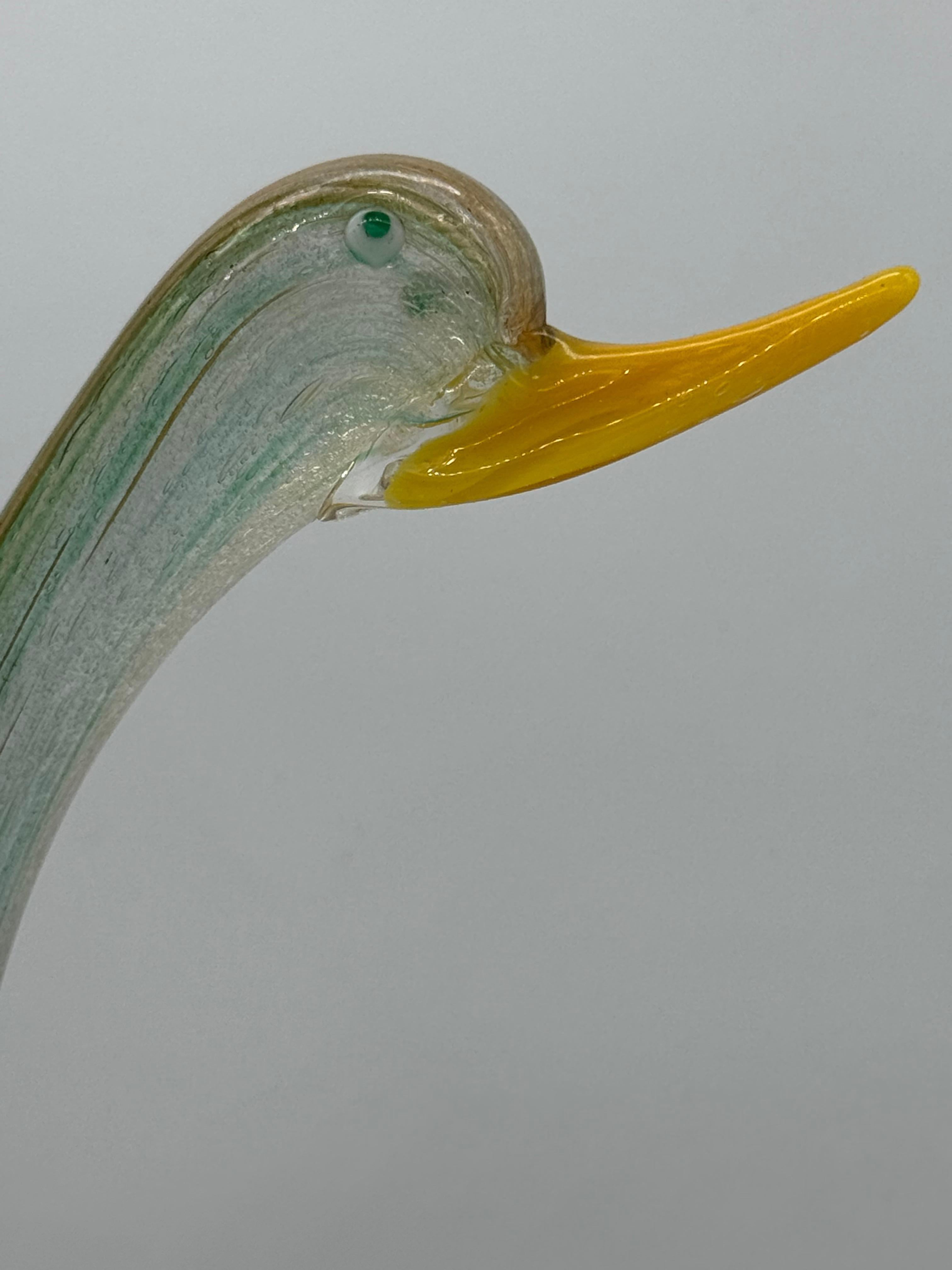 Mid-Century moderno Anatra in vetro di Murano di metà secolo, Aureliano Toso & Dino Martens in vendita