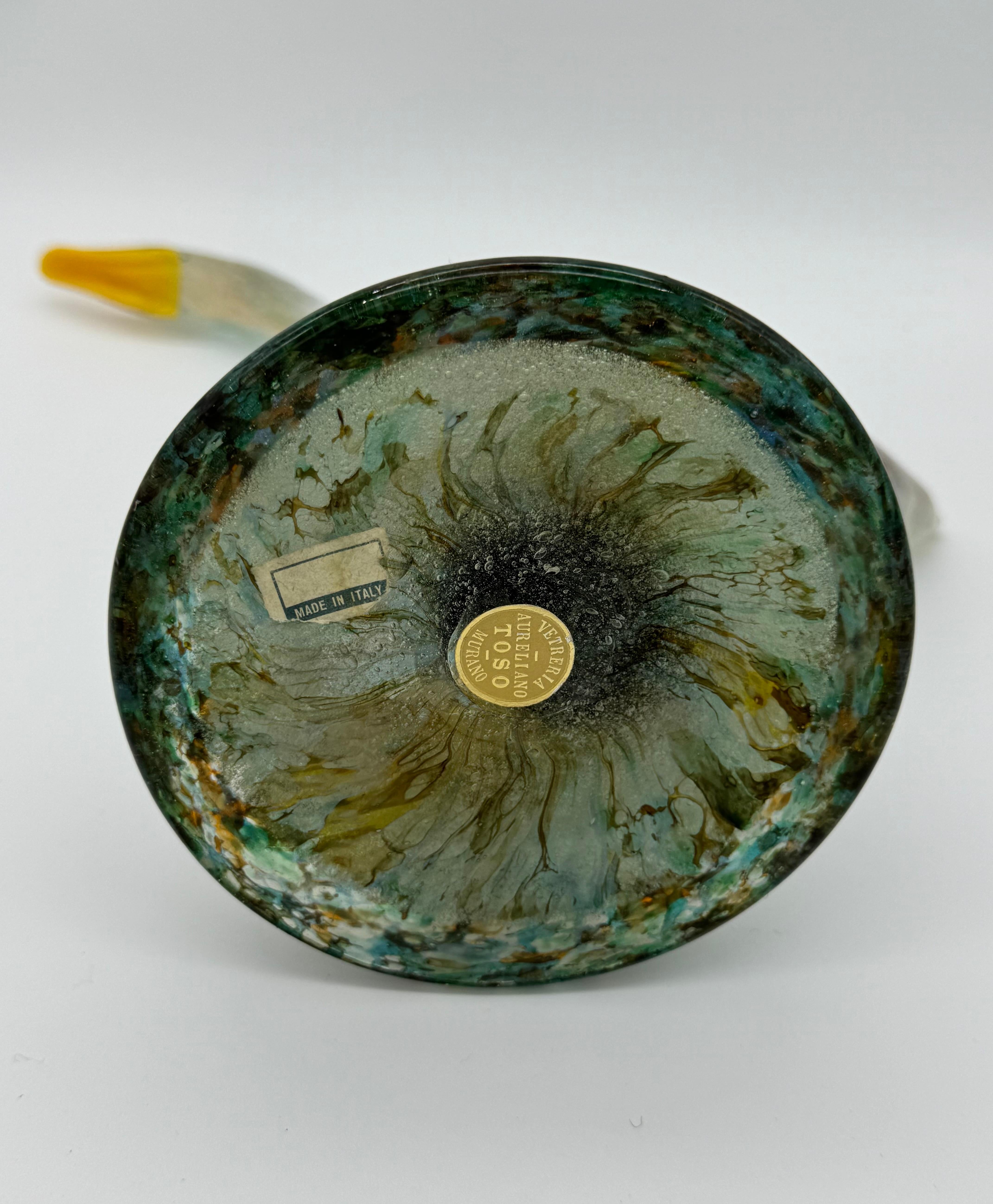 Vetro soffiato Anatra in vetro di Murano di metà secolo, Aureliano Toso & Dino Martens in vendita