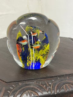 Mid Century Murano Glas Fisch Aquarium Skulptur