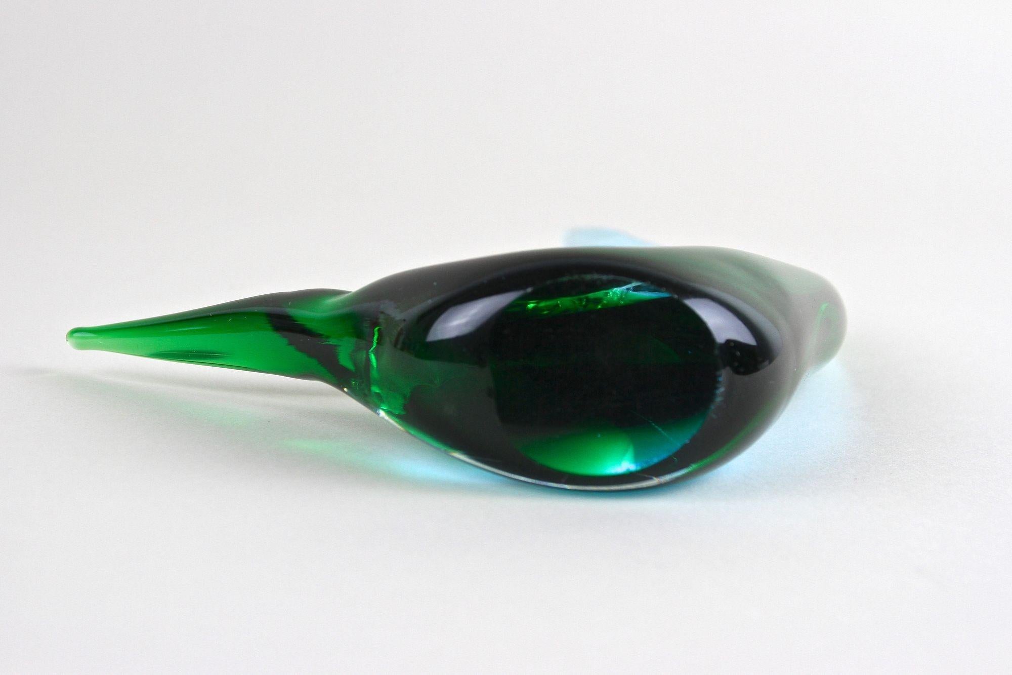 Mid Century Murano Glass Fish In Blue/ Green Tones , Glass Art - Italy ca. 1970 For Sale 11