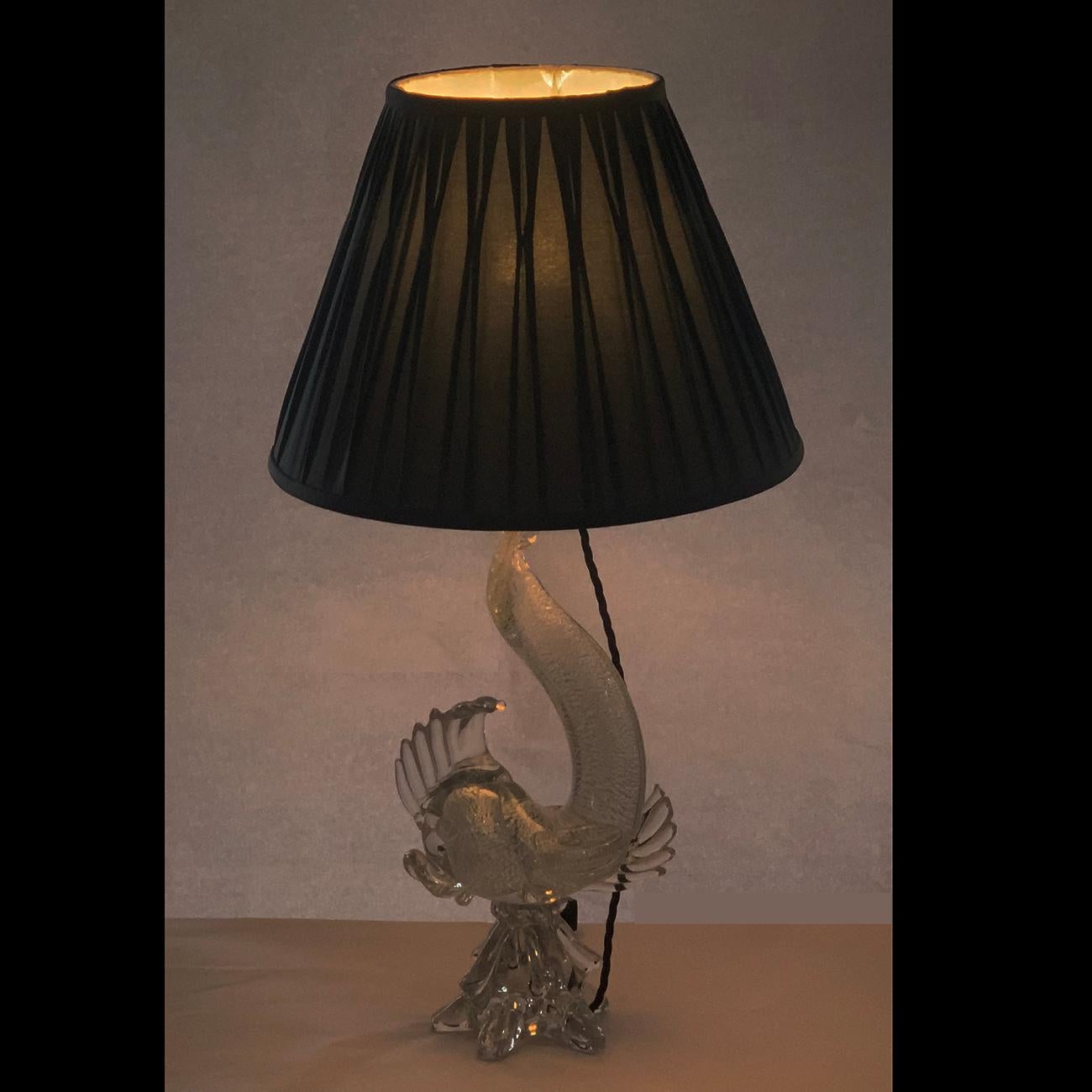 Mid-Century Modern Midcentury Murano Glass Fish Lamp For Sale