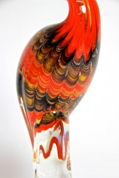 Flamant en verre de Murano du milieu du siècle:: Italie:: vers 1950