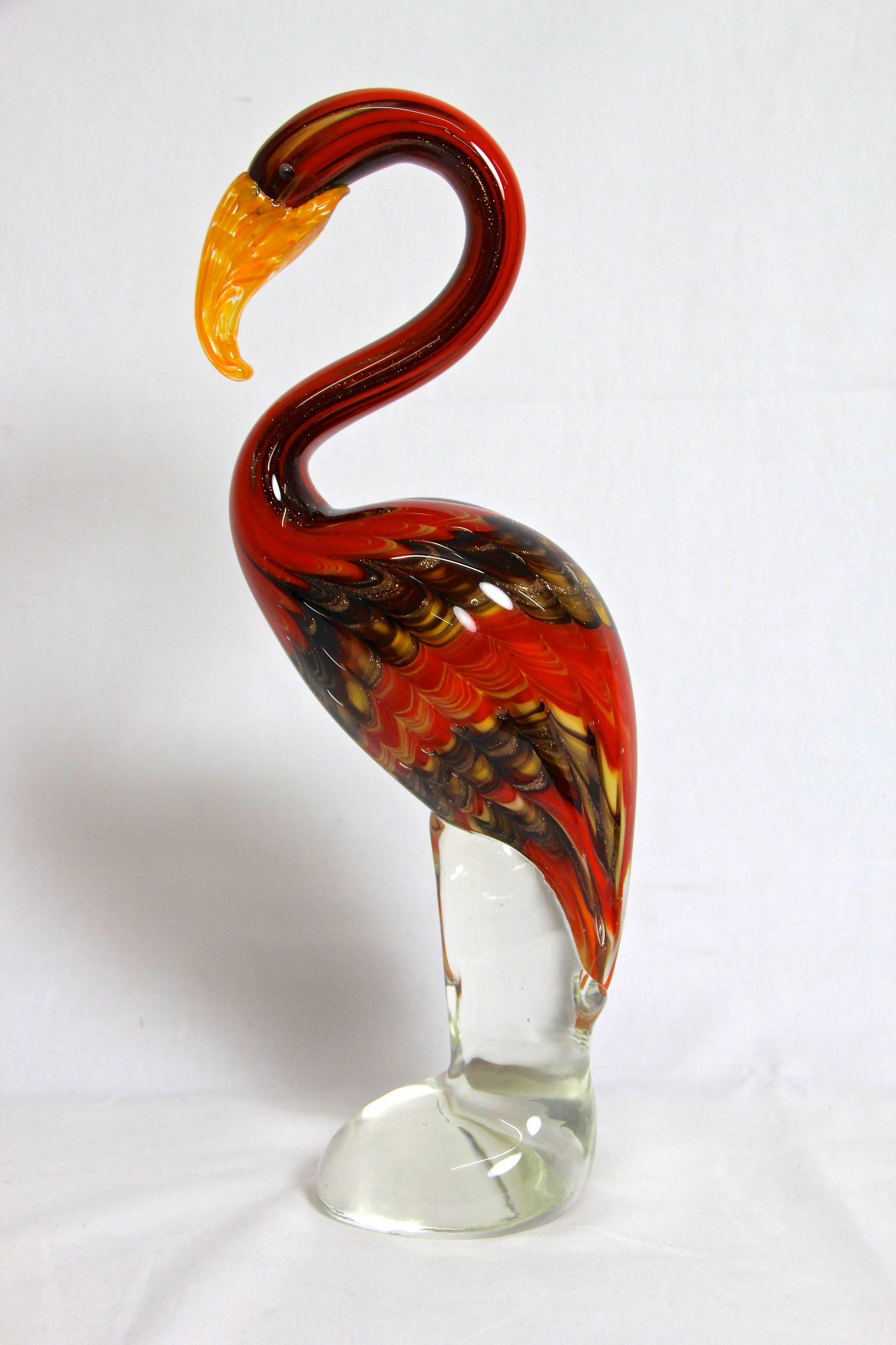 Midcentury Murano Glass Flamingo, Italy, circa 1950 1