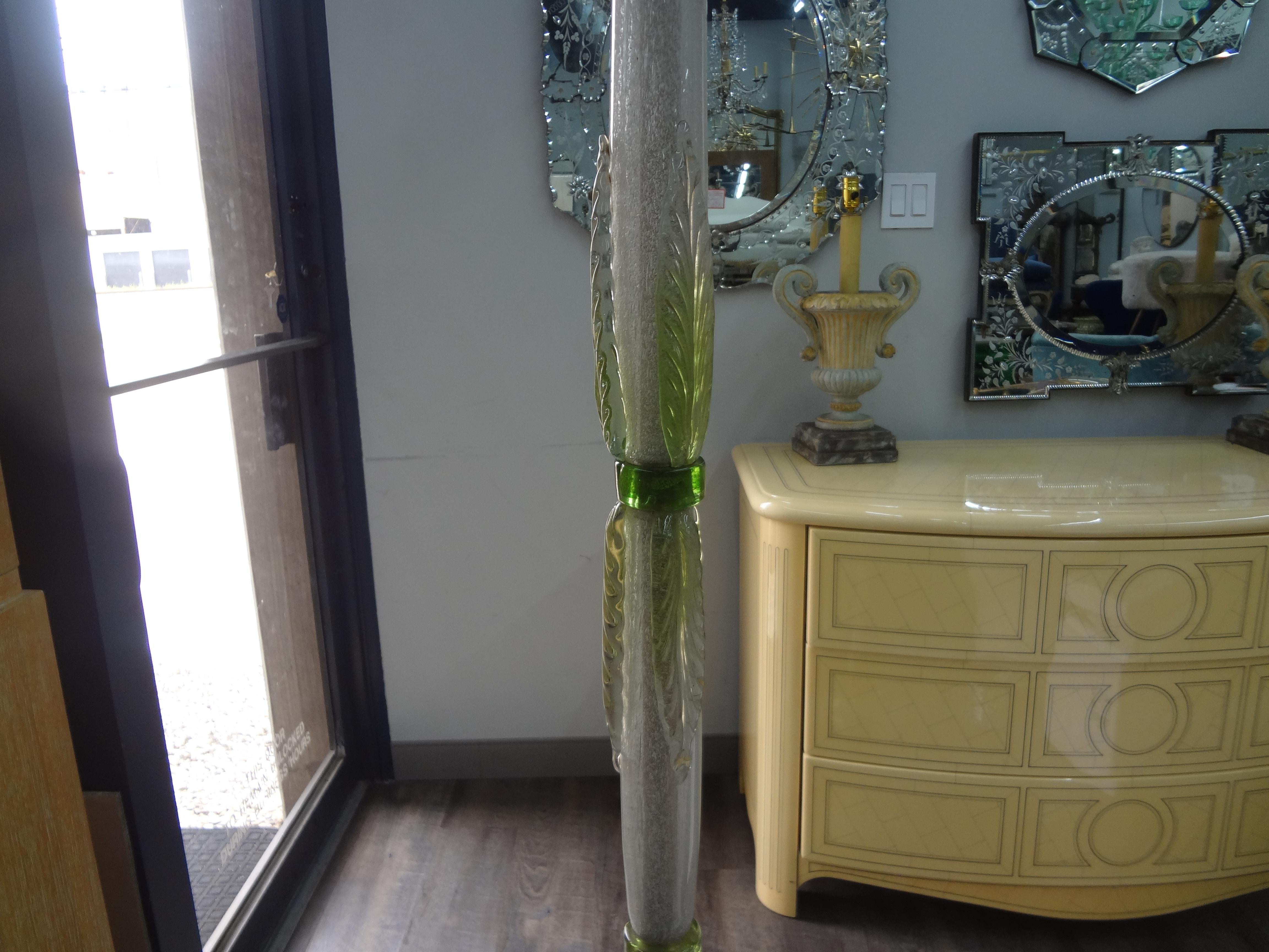 Mid Century Murano Glass Floor Lamp In Good Condition For Sale In Houston, TX
