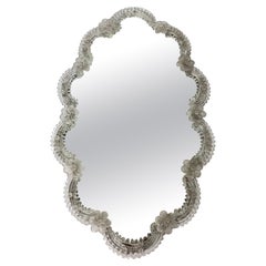 Mid-Century Murano Glass Floral Wall Mirror, 1960s