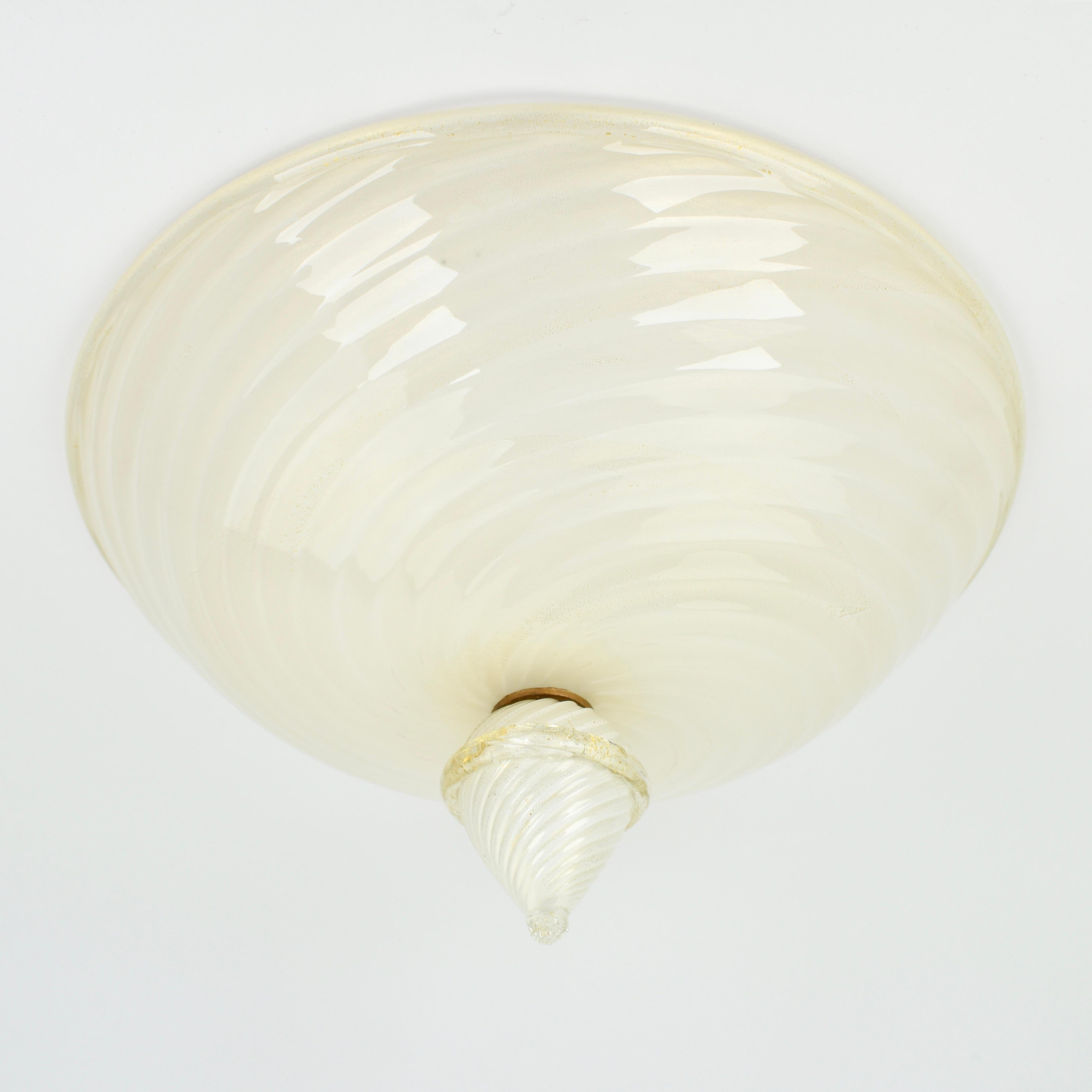 Lampada da incasso in vetro di Murano di metà secolo attribuita a Barovier&Toso, anni '50 in vendita 3