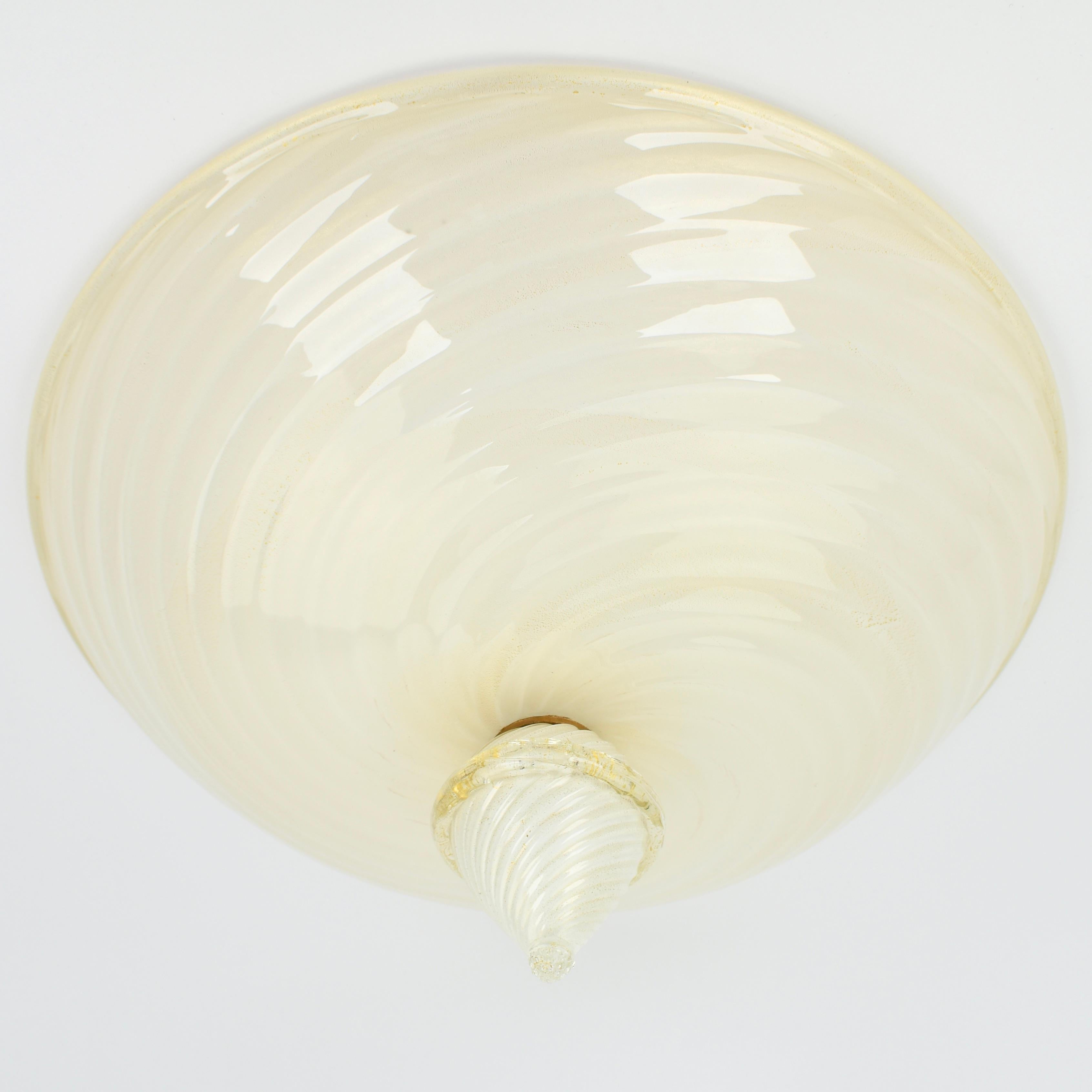 Mid-Century moderno Lampada da incasso in vetro di Murano di metà secolo attribuita a Barovier&Toso, anni '50 in vendita