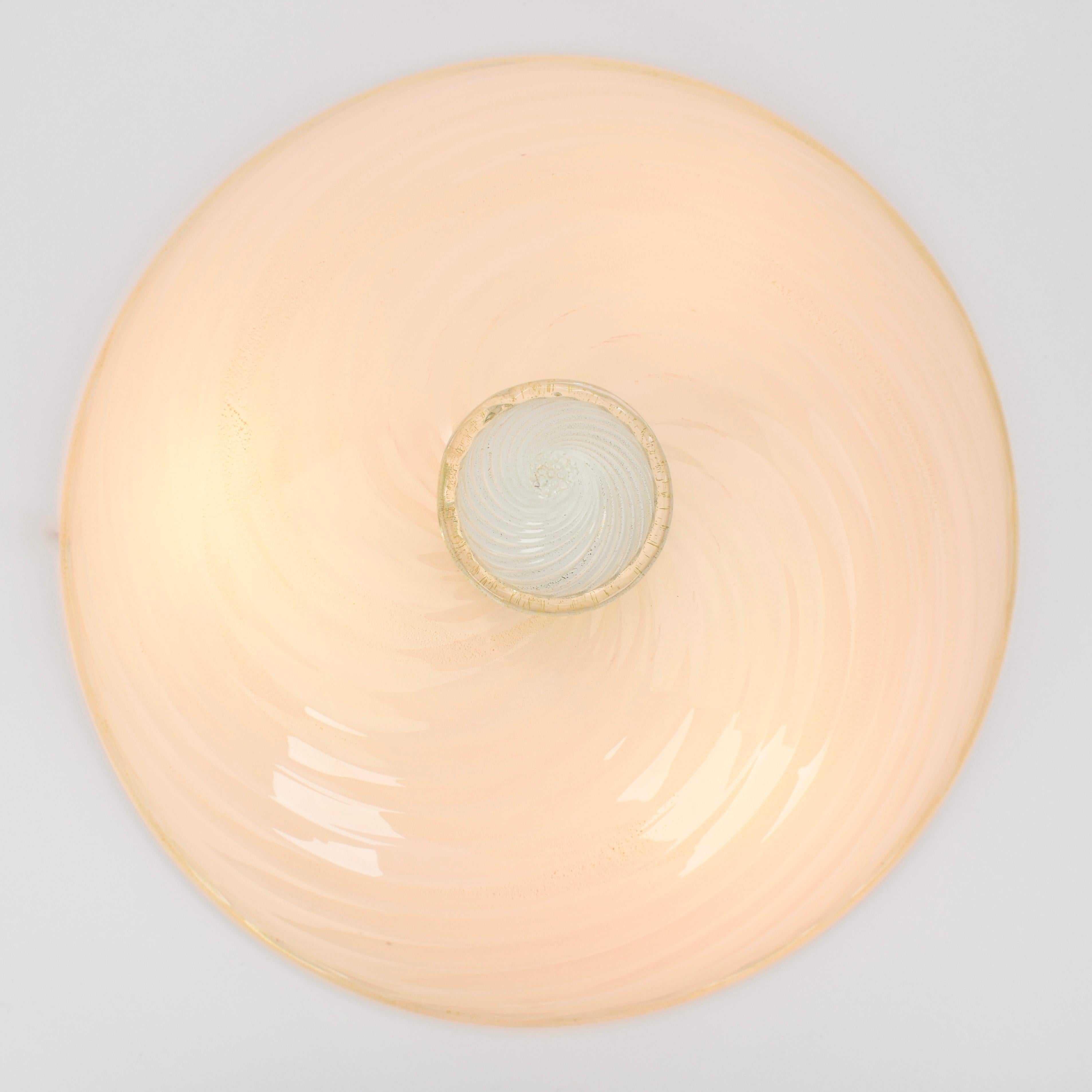 Lampada da incasso in vetro di Murano di metà secolo attribuita a Barovier&Toso, anni '50 In condizioni buone in vendita a AMSTERDAM, NL