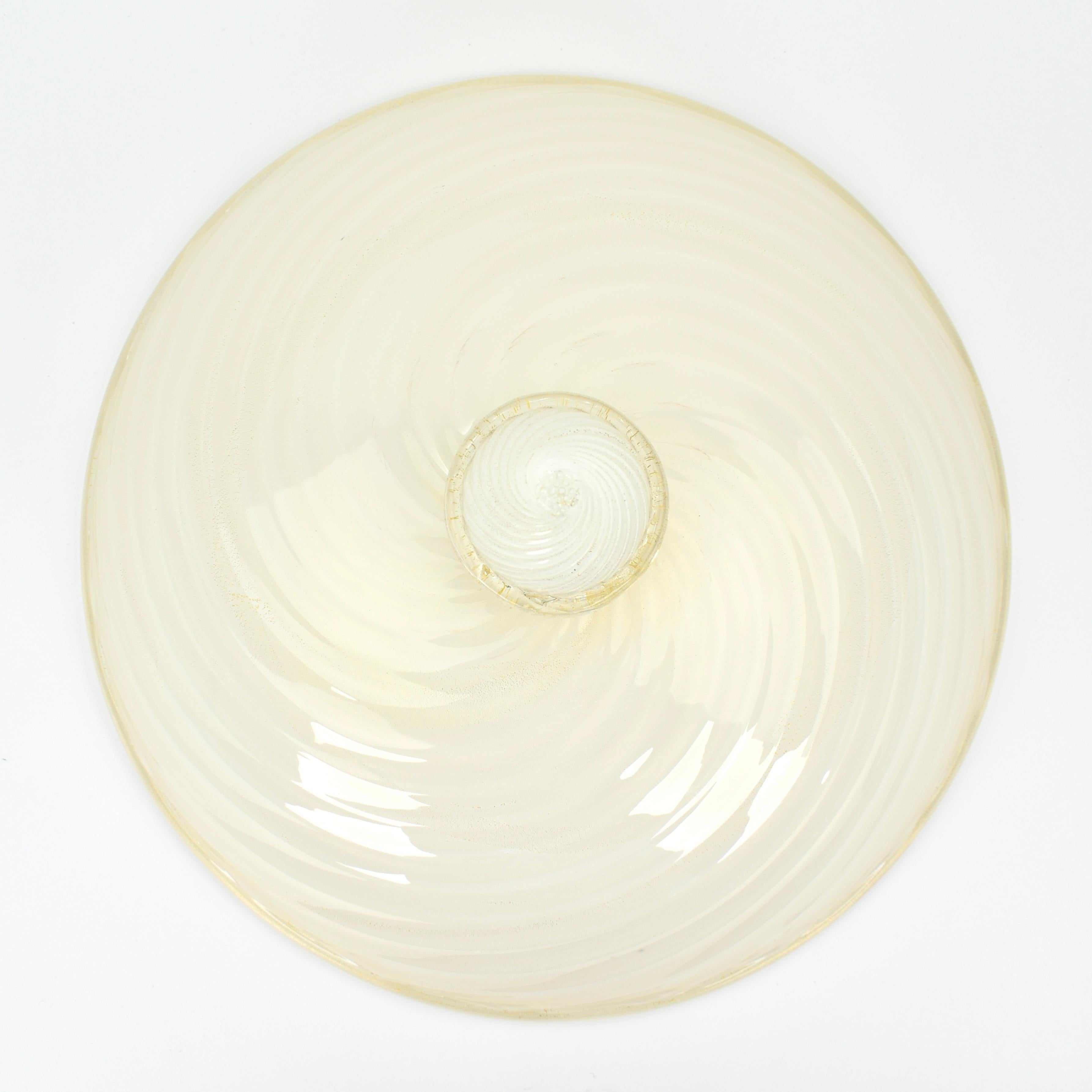 Metallo Lampada da incasso in vetro di Murano di metà secolo attribuita a Barovier&Toso, anni '50 in vendita