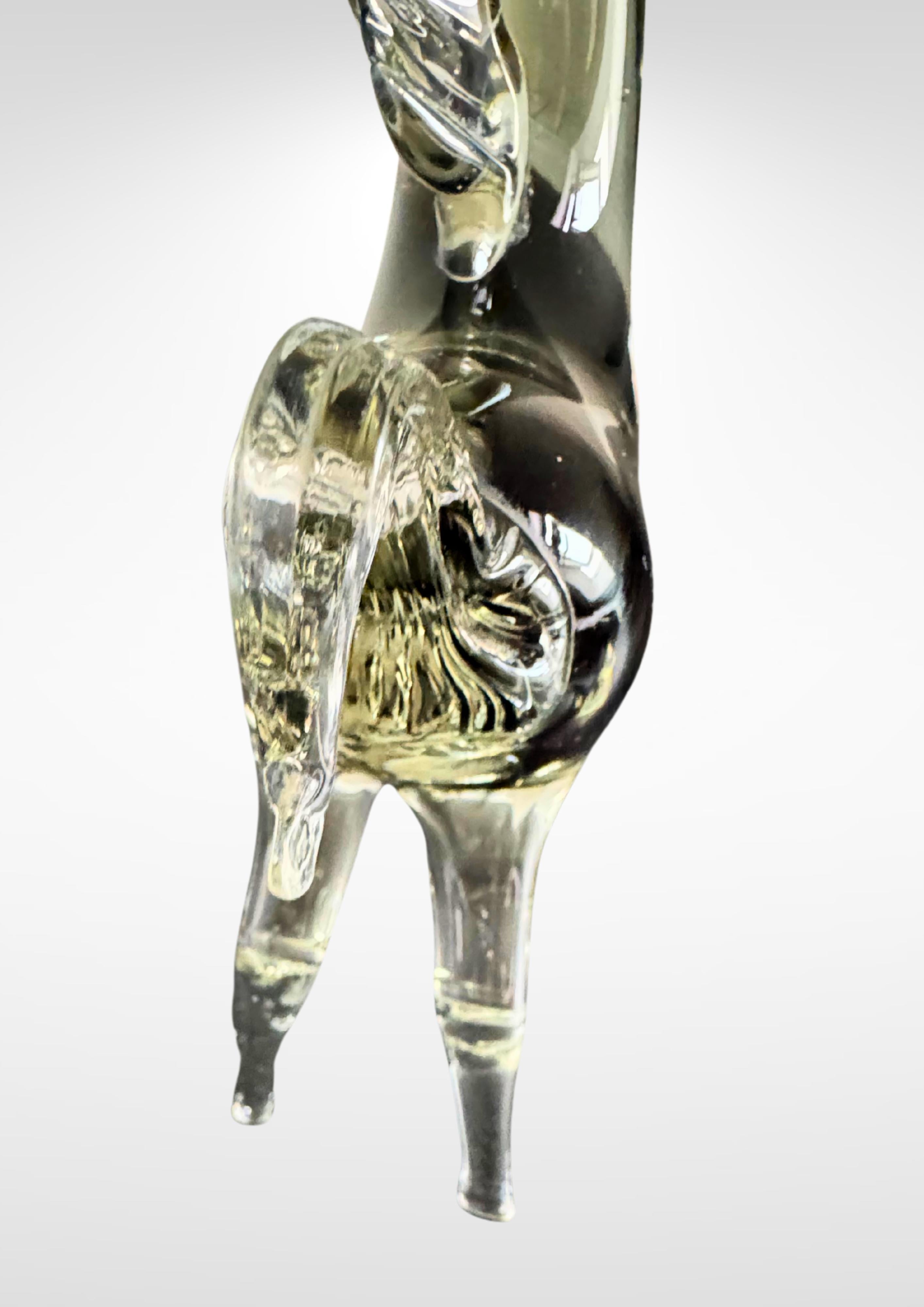 Mid-Century Murano Glas Pferd von Seguso mit Silberfolie Label (Sonstiges) im Angebot