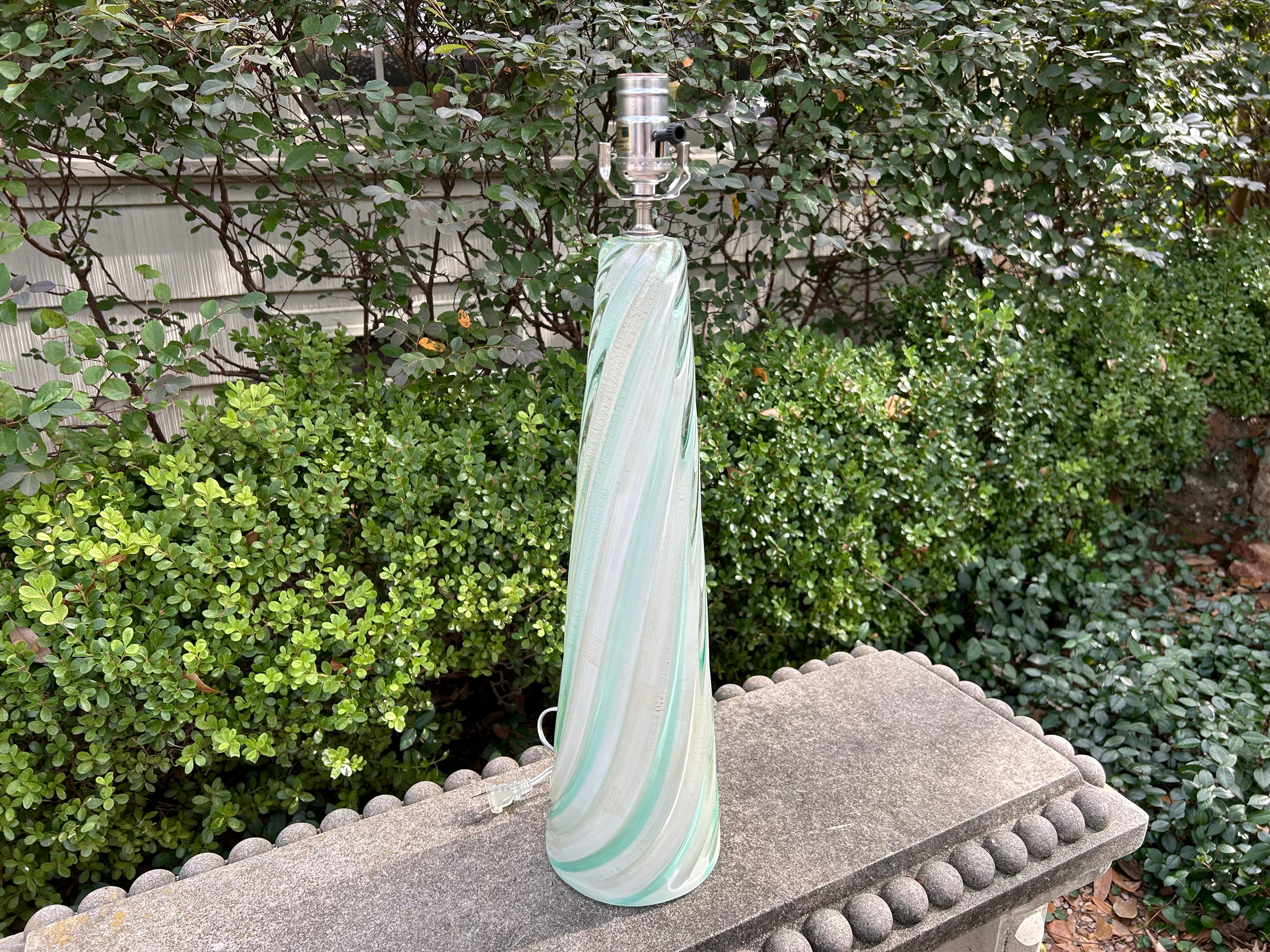 Mid-Century Modern Mid Century Murano Glass Lamp By Seguso For Sale