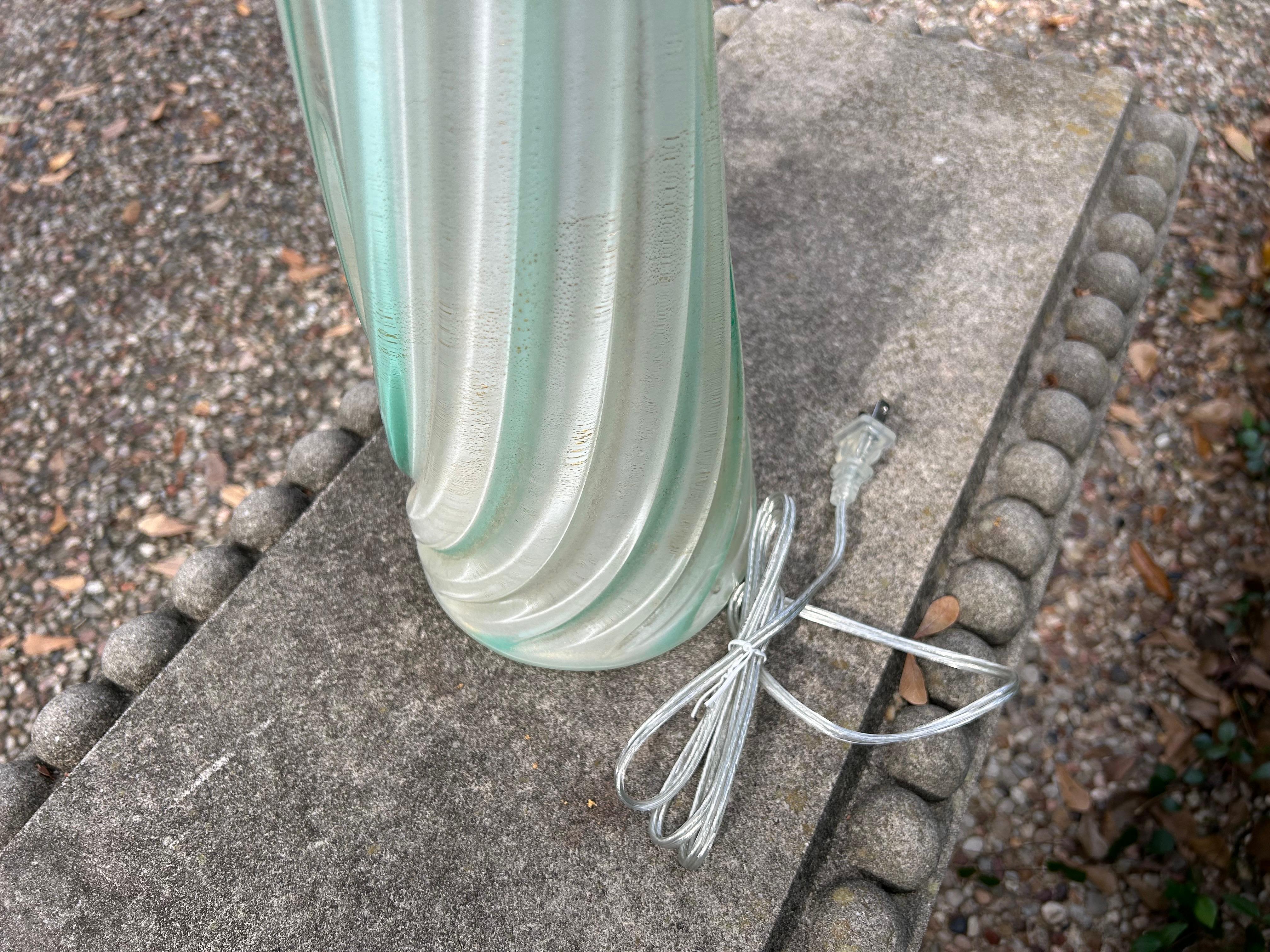 Mid Century Murano Glass Lamp By Seguso In Good Condition For Sale In Houston, TX