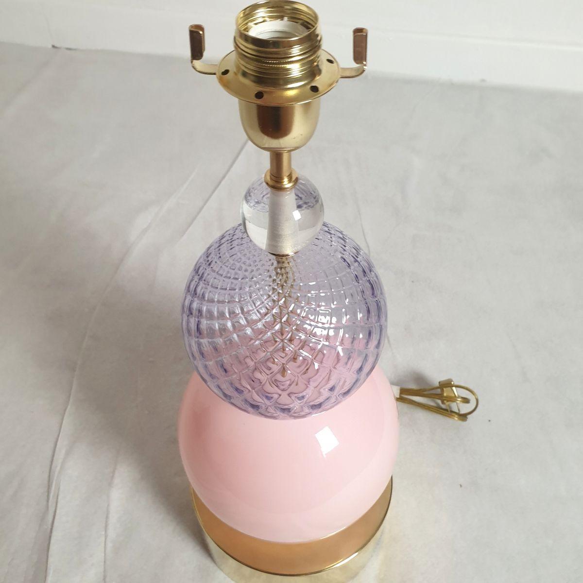 Italiano Lampada in vetro di Murano rosa di metà secolo in vendita