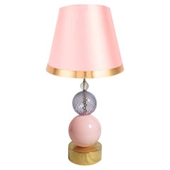 Mid-Century pink Murano glass lamp